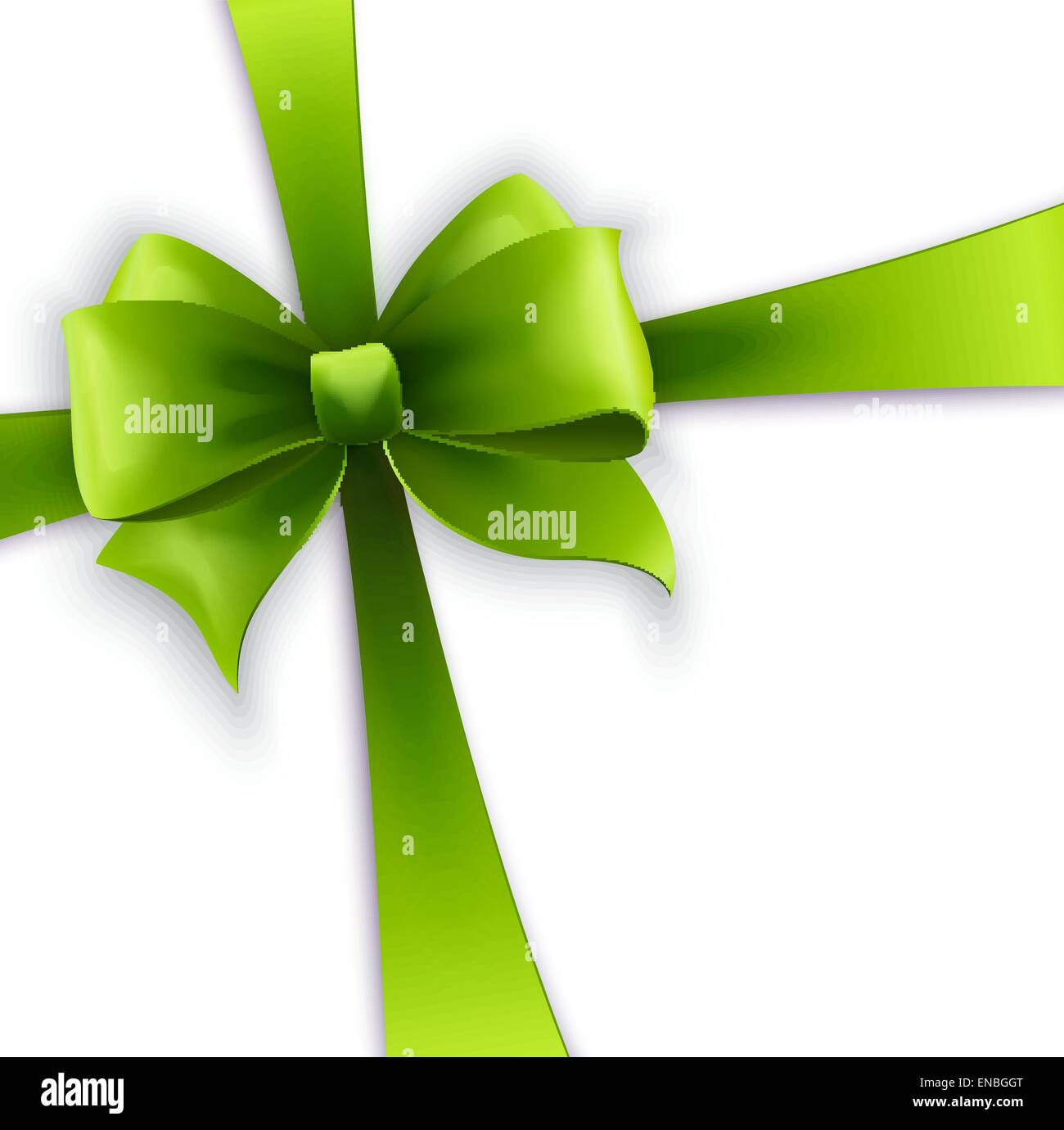 Vector Invitation card with green holiday ribbon and bow Stock Vector ...