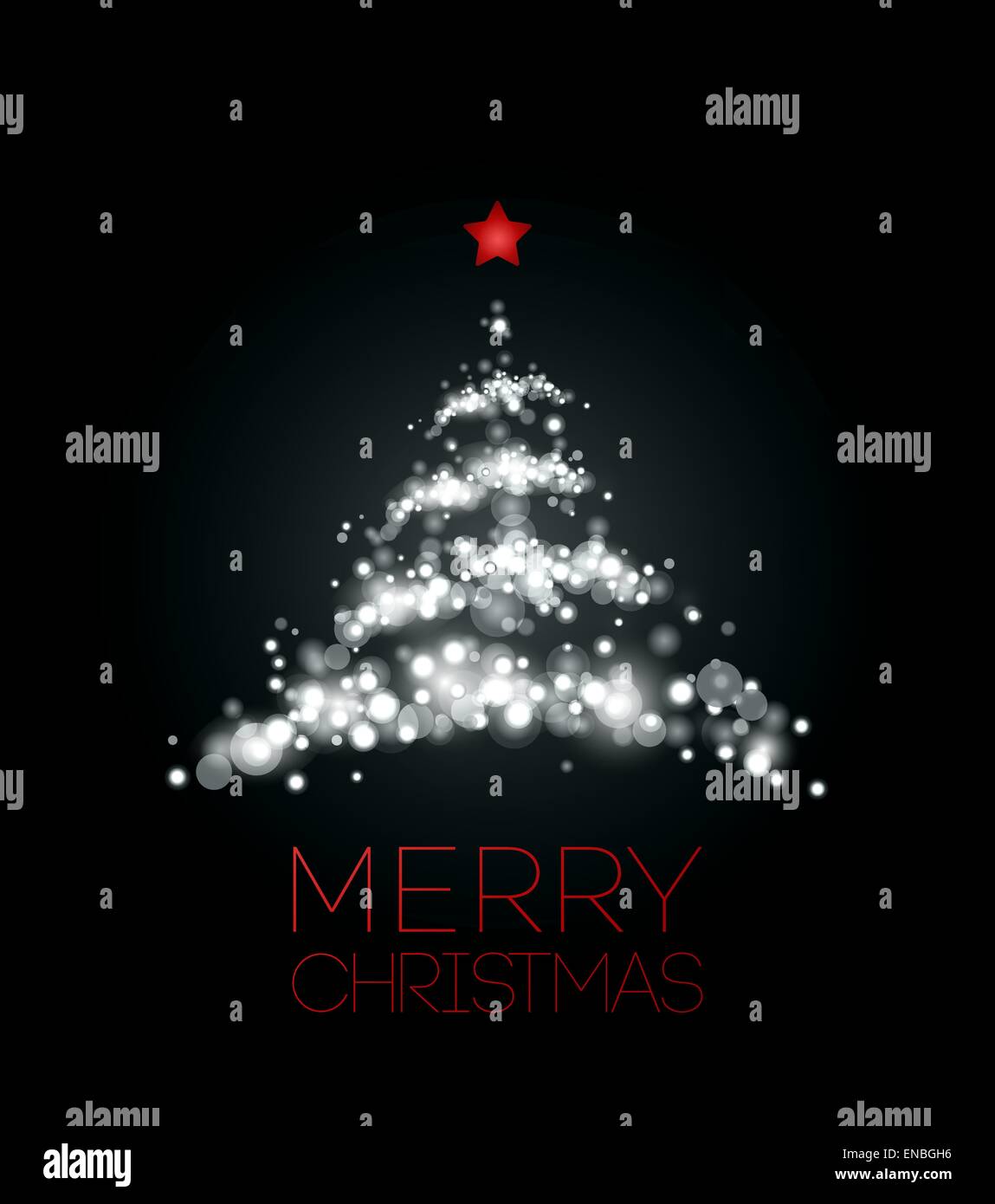 Shiny Christmas tree in black poster . Vector illustration Stock Vector ...