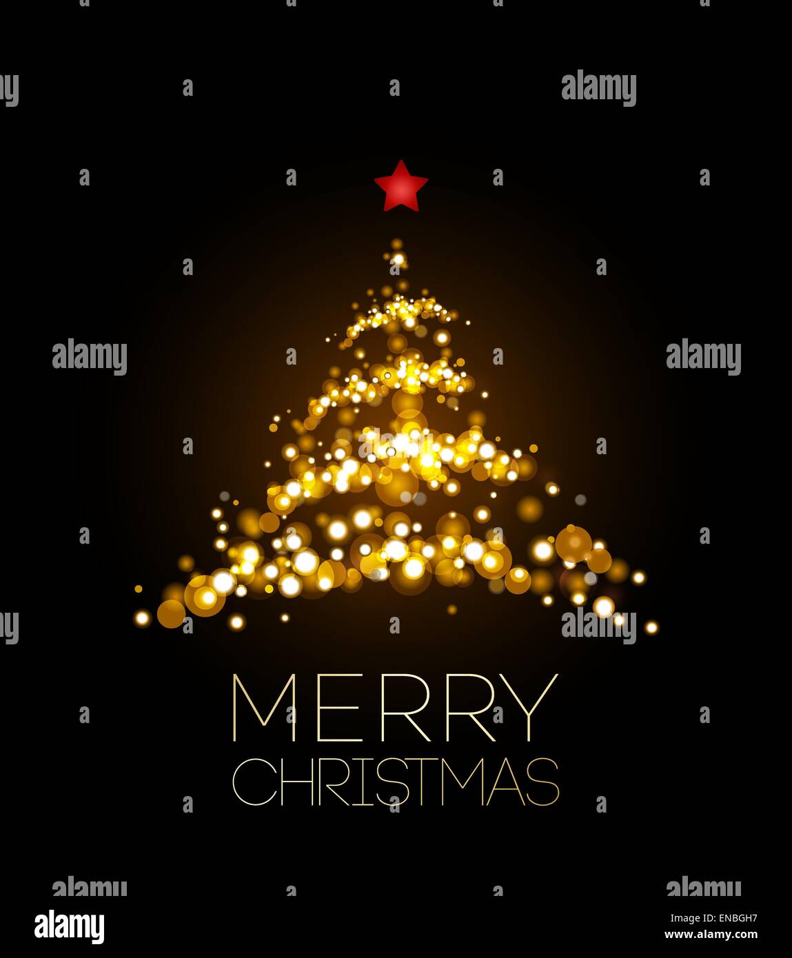 Shiny Christmas tree in black poster . Vector illustration Stock Vector ...