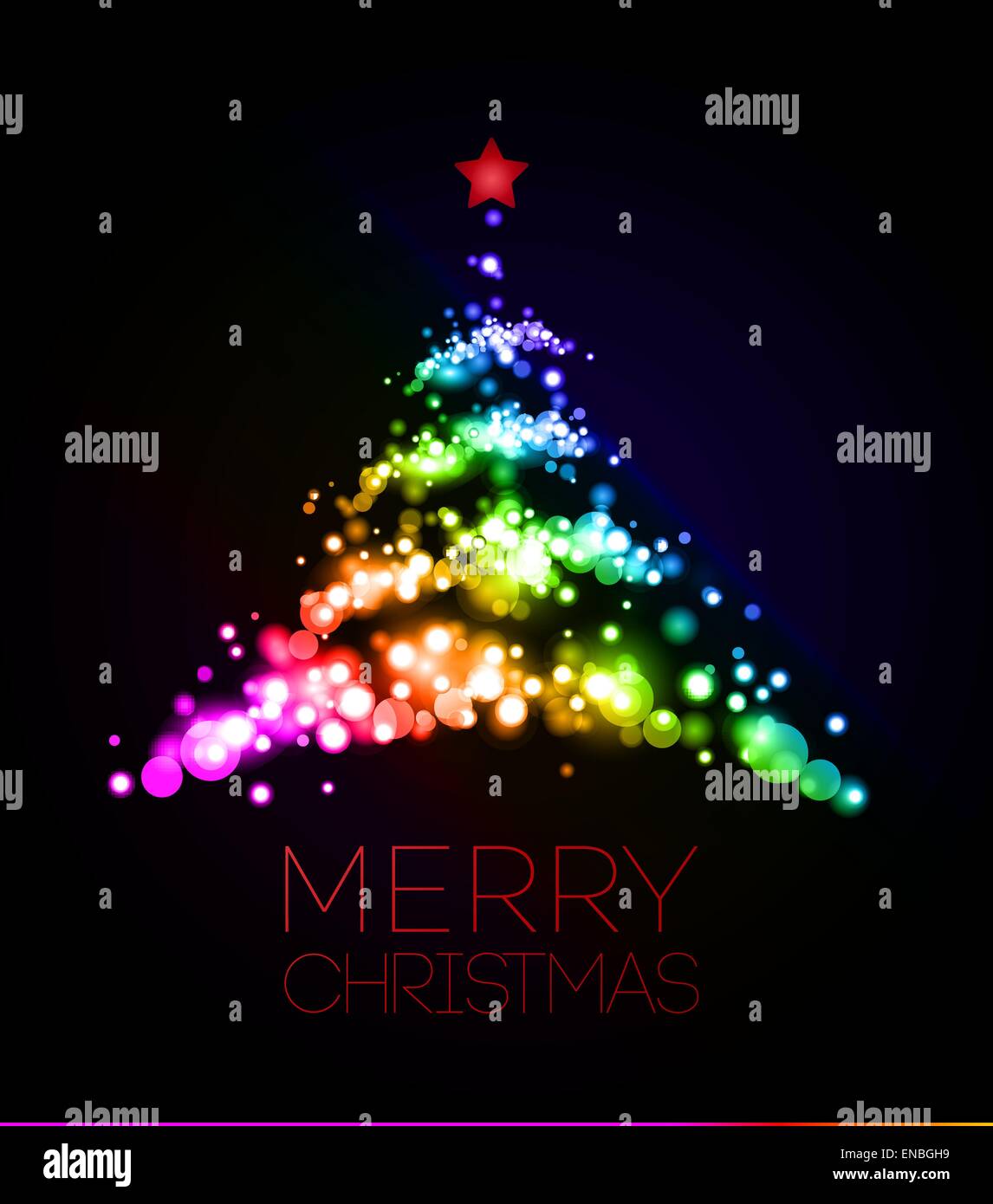 Shiny Christmas tree in black poster . Vector illustration Stock Vector ...