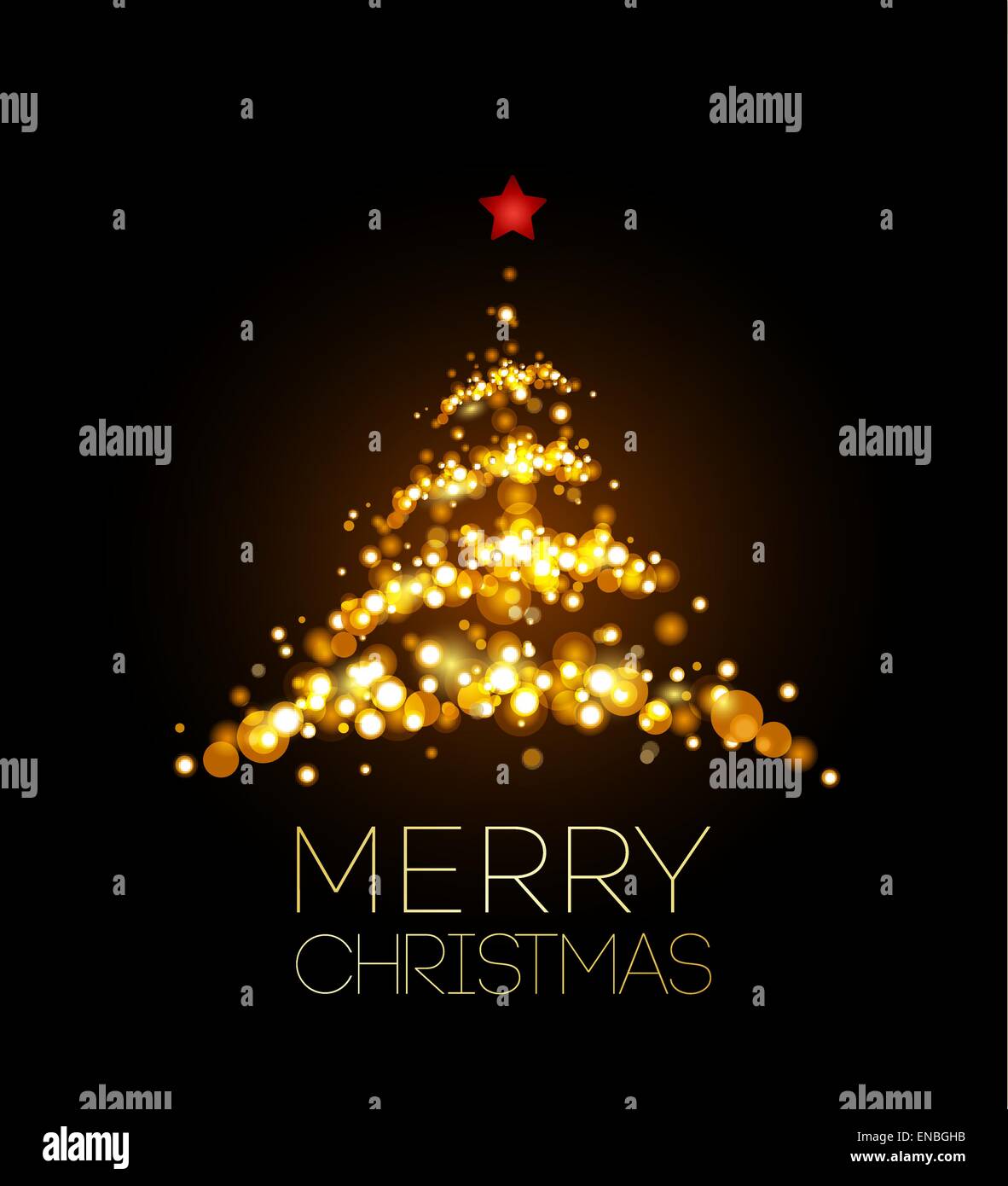 Shiny Christmas tree in black poster . Vector illustration Stock Vector ...
