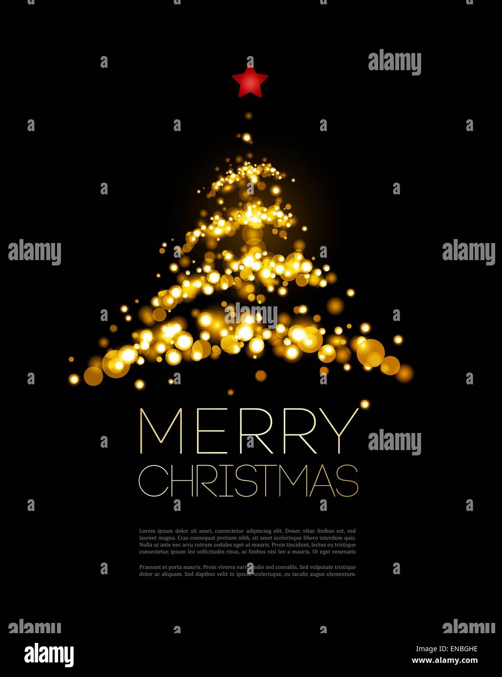 Shiny Christmas tree in black poster . Vector illustration Stock Vector ...