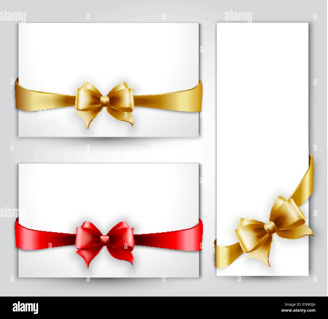 Vector Invitation card with Gold and red holiday bow Stock Vector Image ...