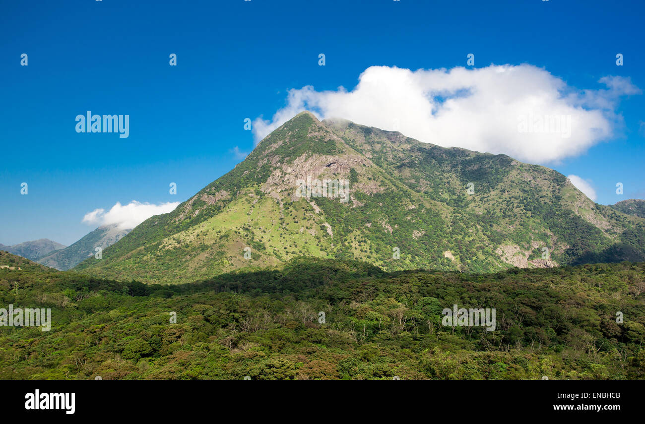 Mountains view with blue sky and clouds Stock Photo - Alamy