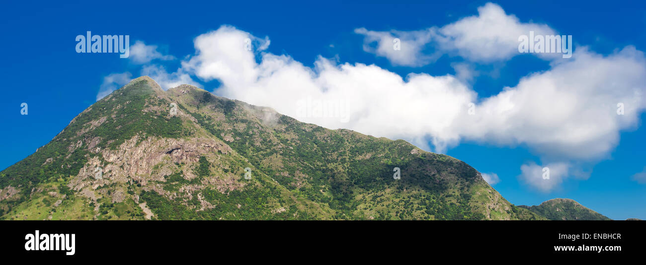 Mountains view with blue sky and beautiful clouds Stock Photo - Alamy