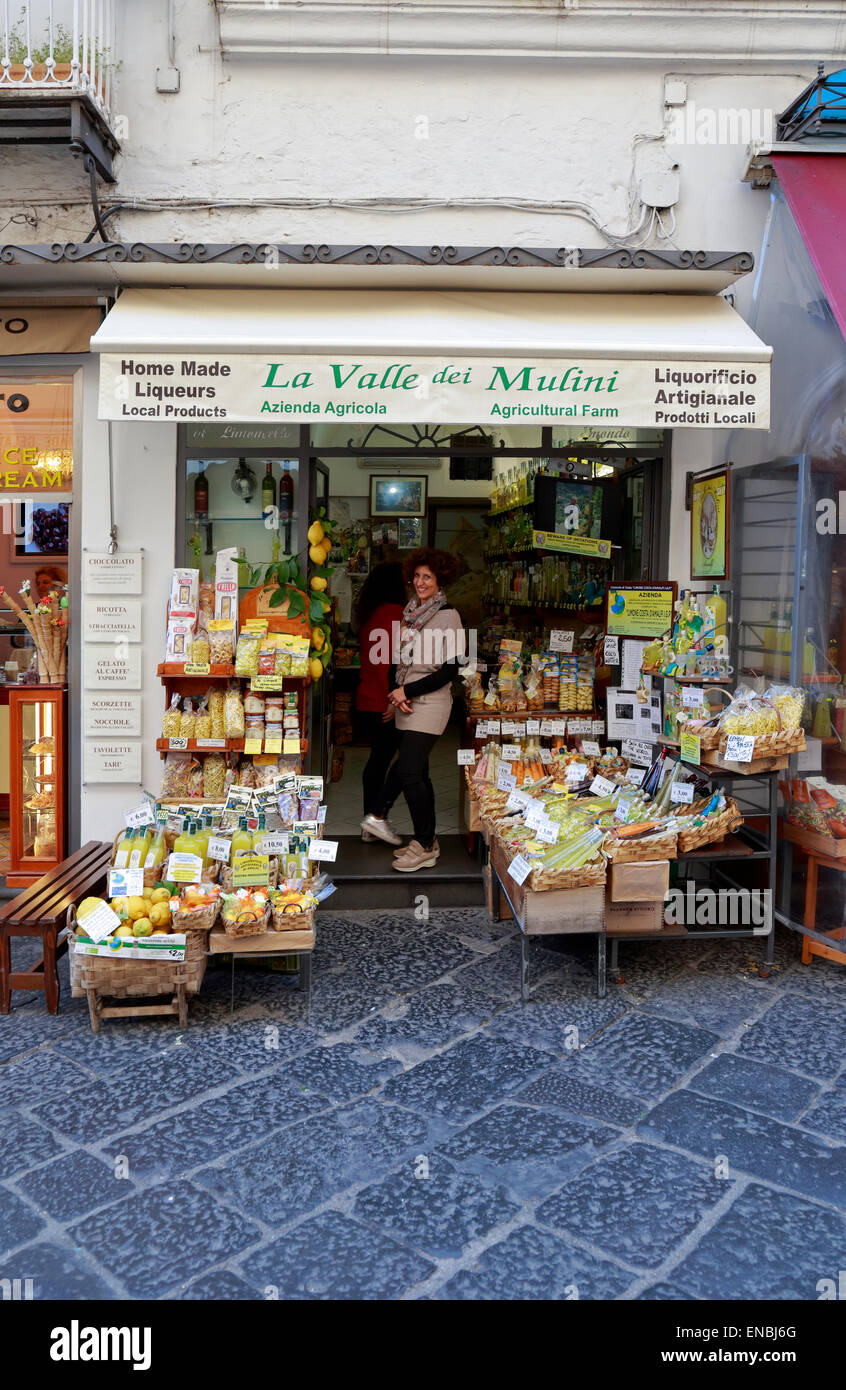 La Valle dei Mulini limoncello shop, Amalfi, Italy. Stock Photo