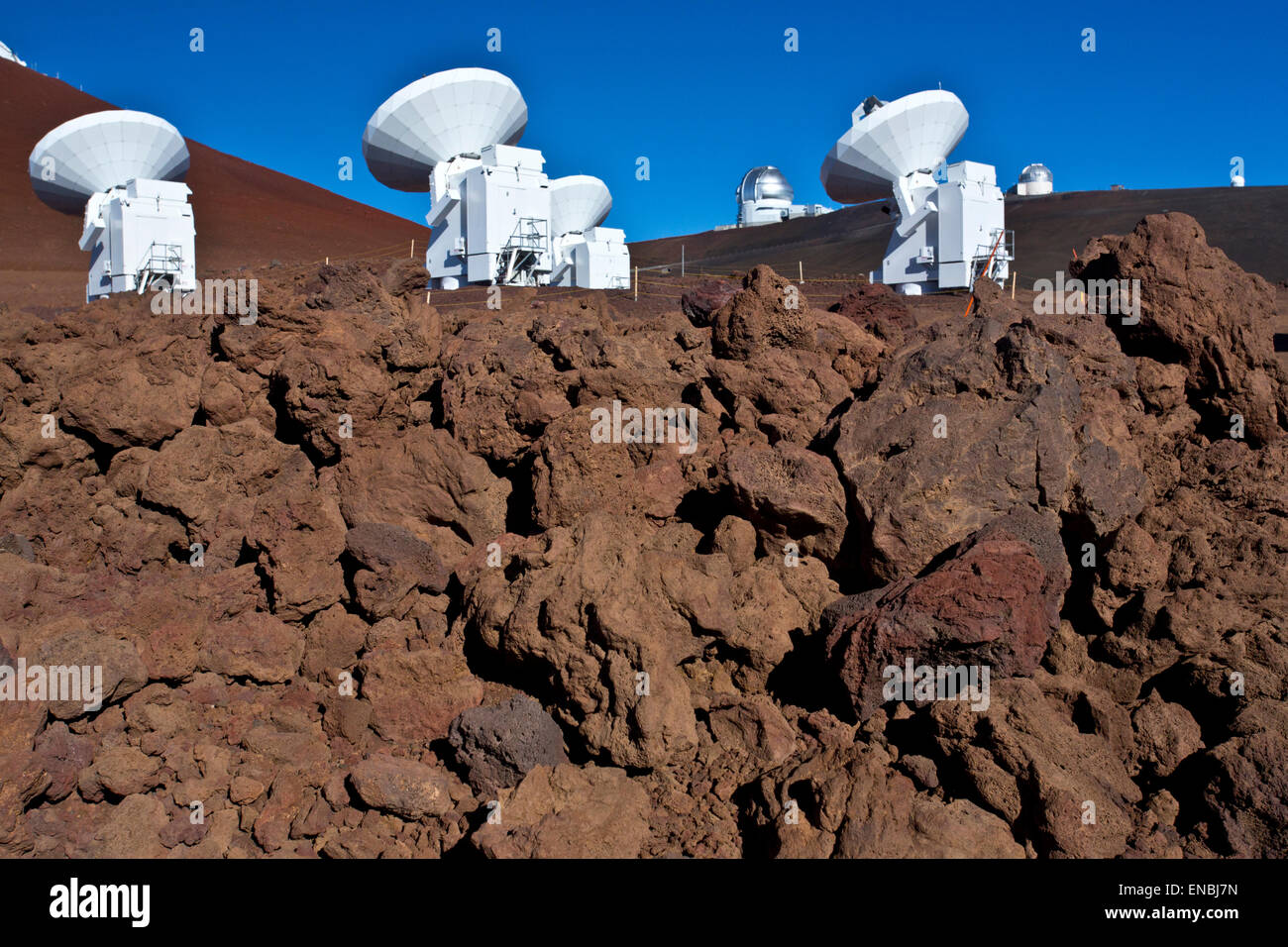 Radio Telescopes at Mauna Kea Observatory,Hawaii Stock Photo Alamy