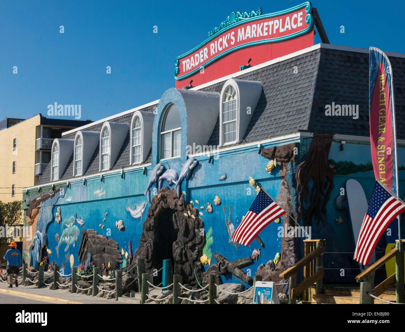 Trader Rick's Marketplace Store, Cocoa Beach Pier, Florida, USA Stock