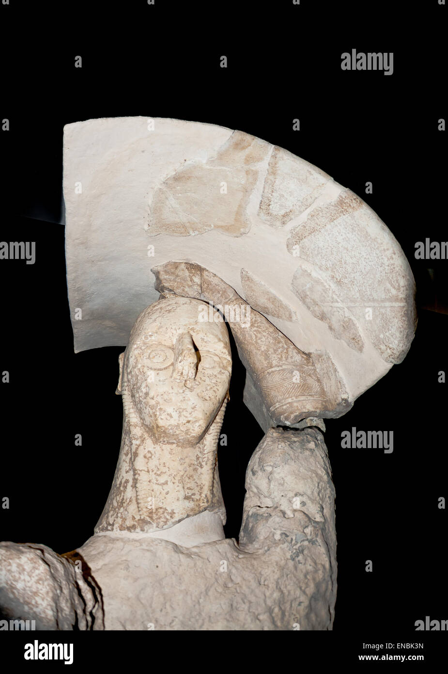 prehistoric statue. Particular of a "Giant of Monti Prama" statues dated around 1000 B.C