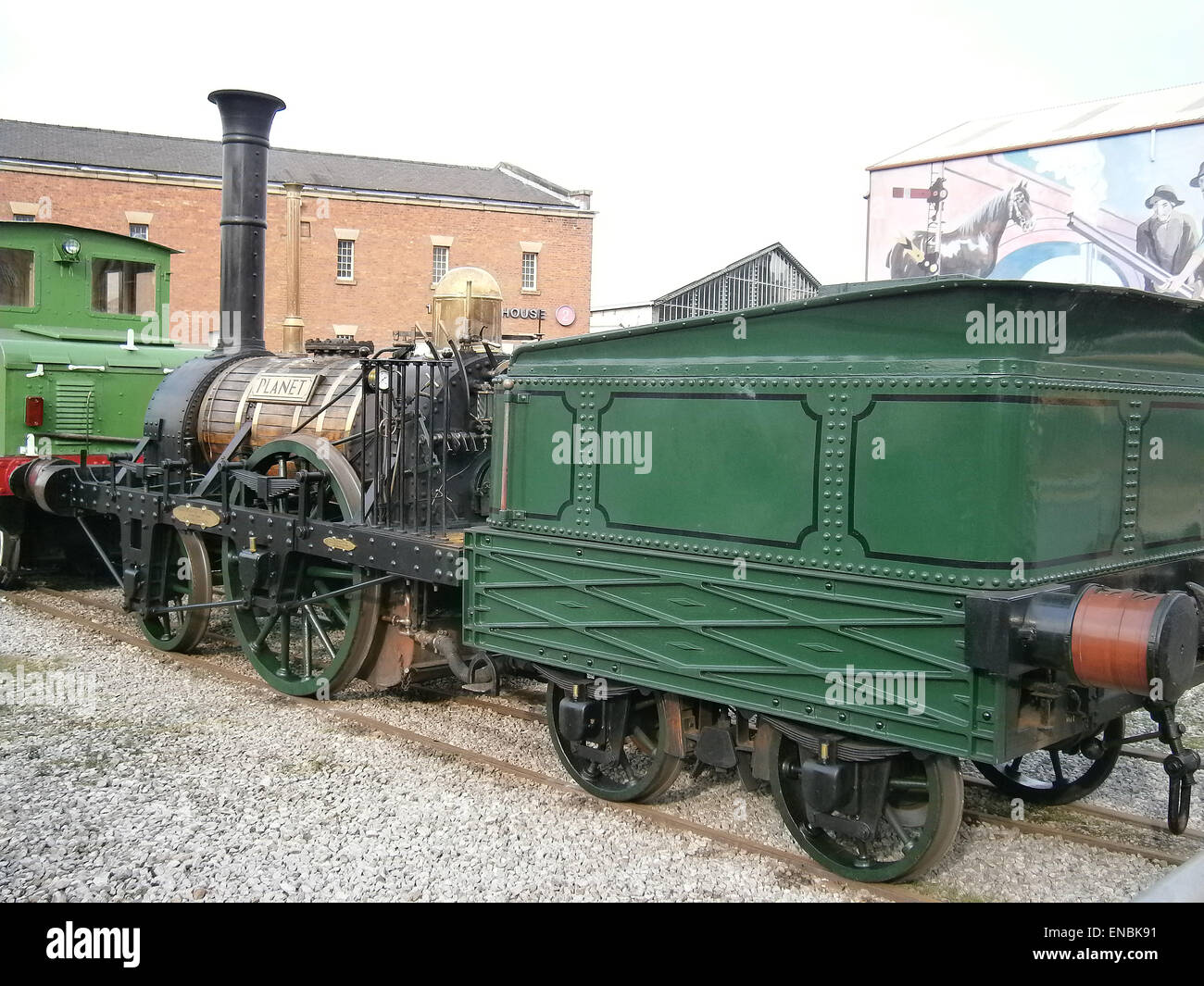 Replica early steam on display at museum Stock Photo Alamy
