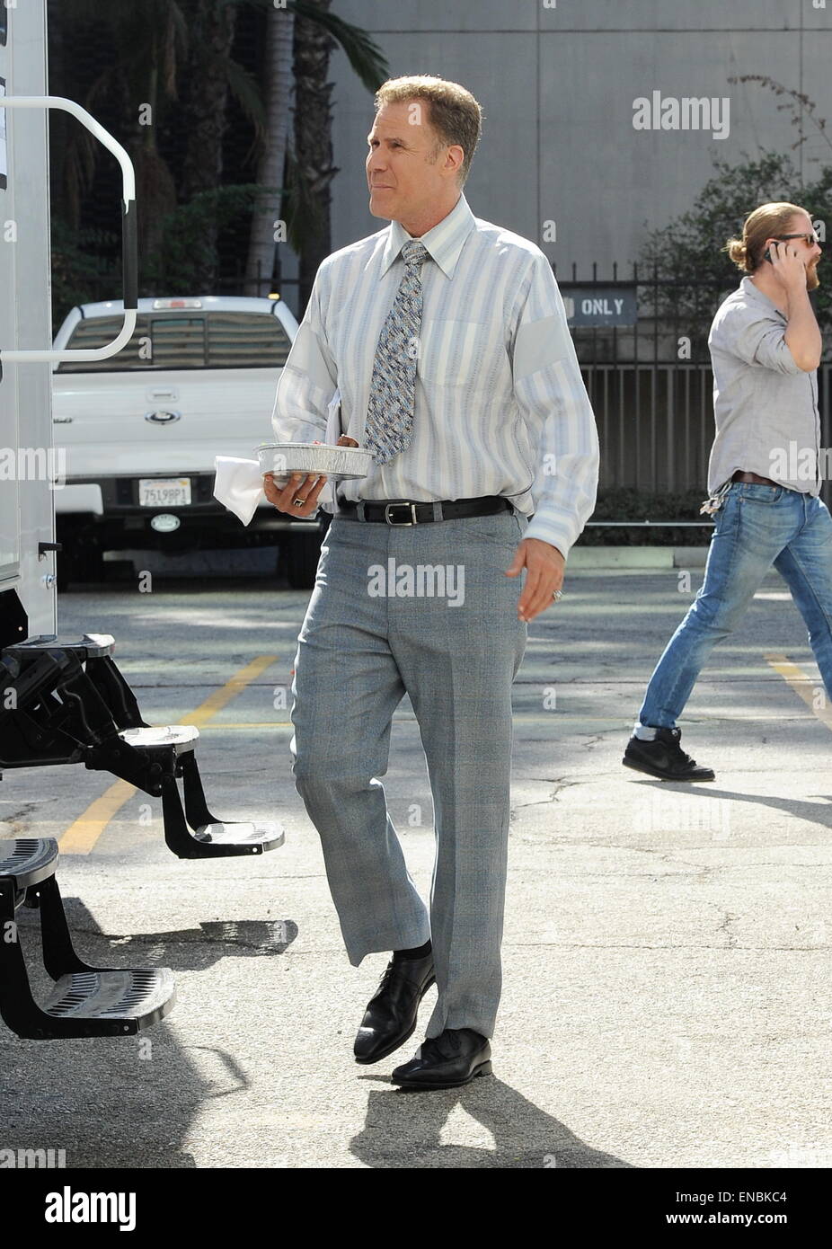 Actor Will Ferrell spotted on the set of 'Zeroville' with co-star and director James Franco filming in downtown Los Angeles  Featuring: Will Ferrell Where: Los Angeles, California, United States When: 27 Oct 2014 Stock Photo