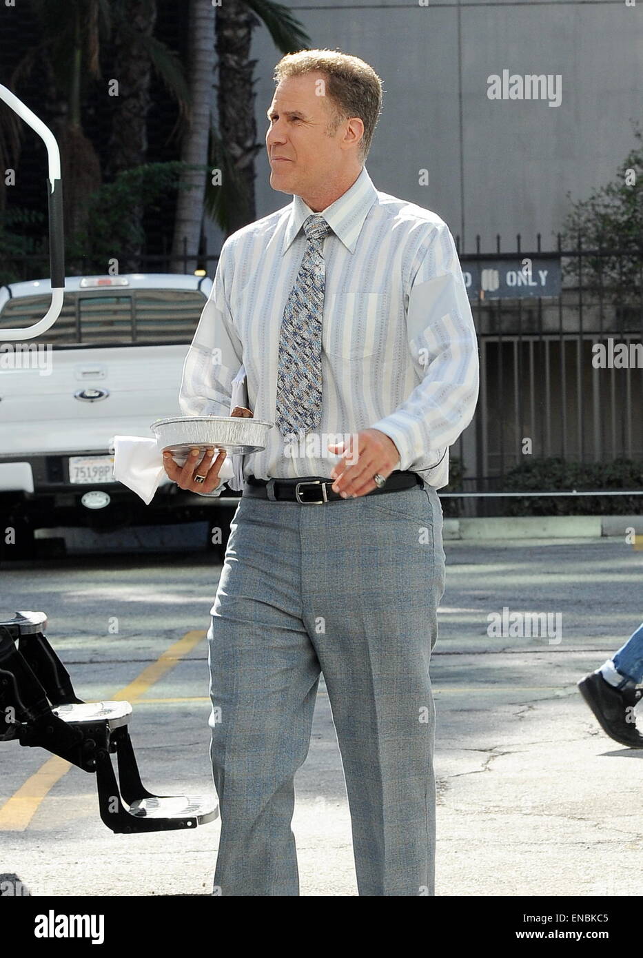 Actor Will Ferrell spotted on the set of 'Zeroville' with co-star and director James Franco filming in downtown Los Angeles  Featuring: Will Ferrell Where: Los Angeles, California, United States When: 27 Oct 2014 Stock Photo