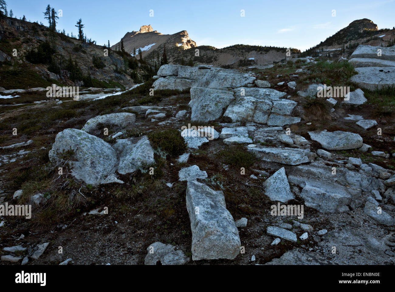 WA10516-00...WASHINTON - Golden Horn from Snowy Lakes Pass in the North Cascades section of the Okanogan National Forest. Stock Photo