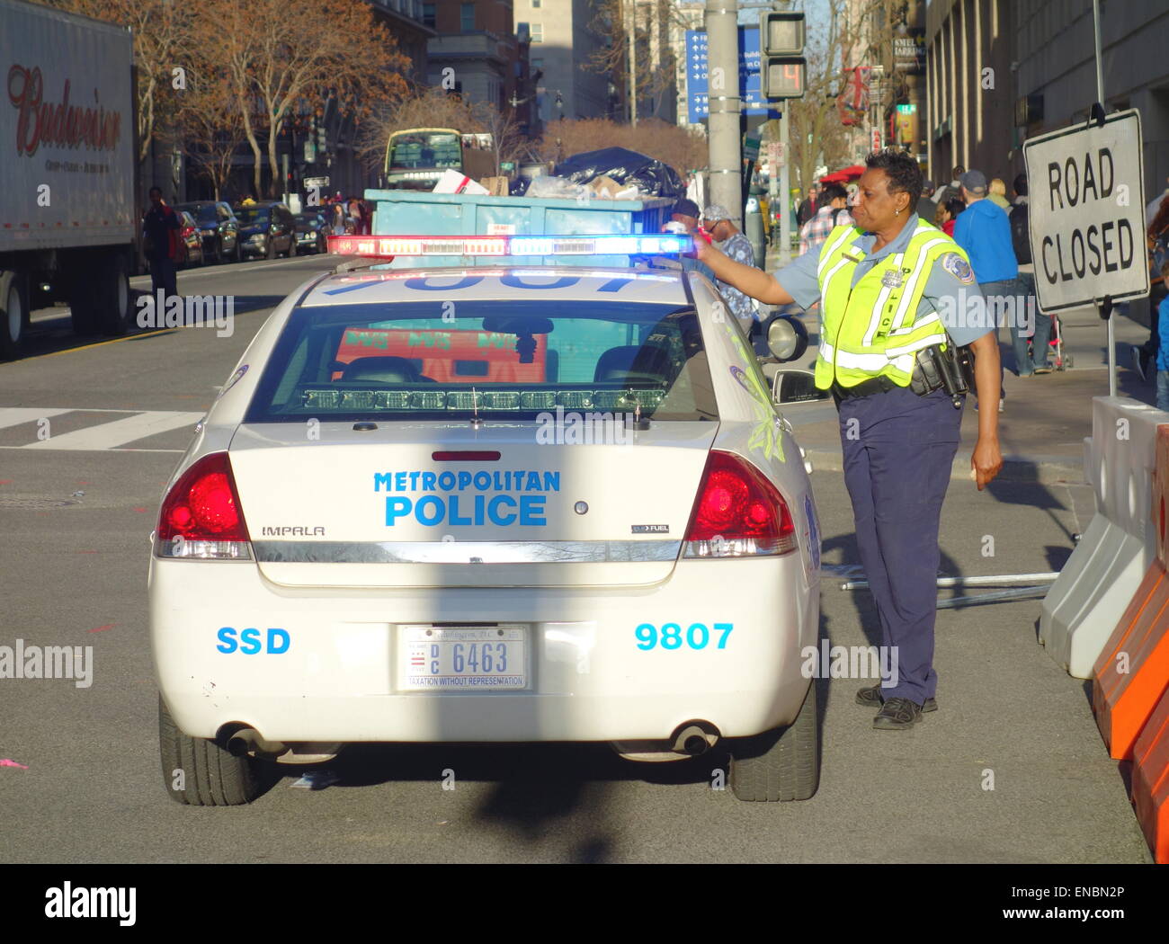 Metropolitan Police cruiser in a street of Washington DC Stock Photo