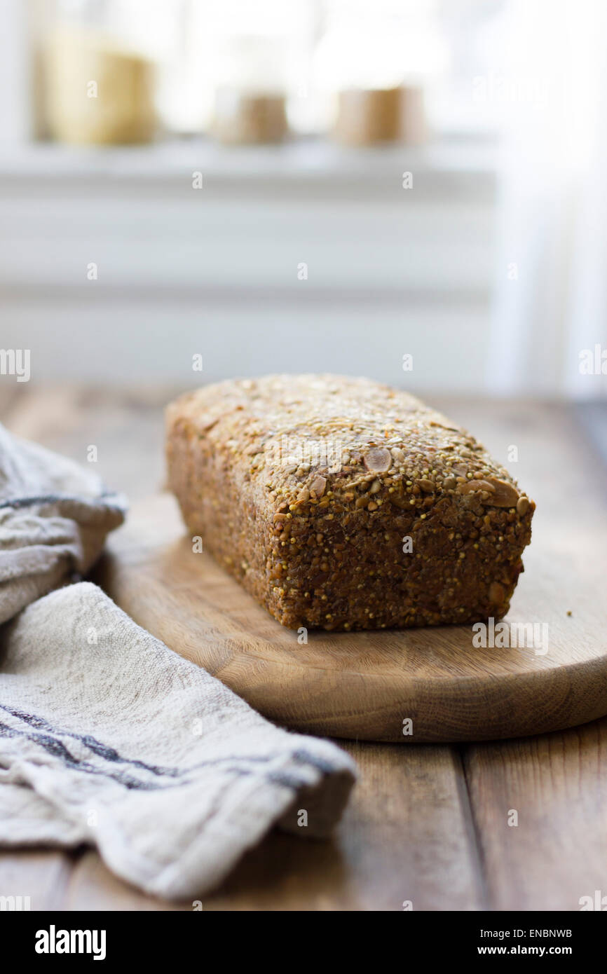 A GlutenFree Vegan Nut and Seed Bread Stock Photo Alamy