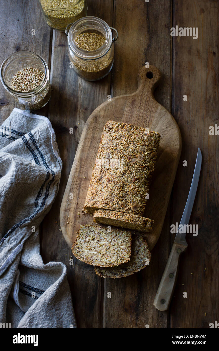 A GlutenFree Vegan Nut and Seed Bread Stock Photo Alamy