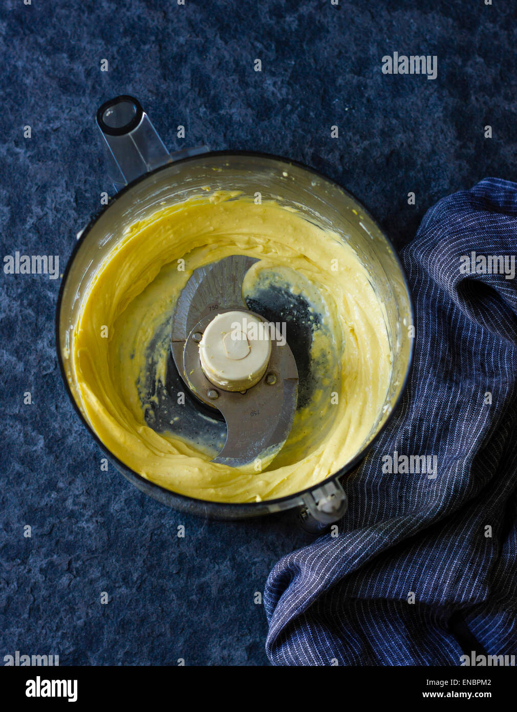 Food processor with butter Stock Photo