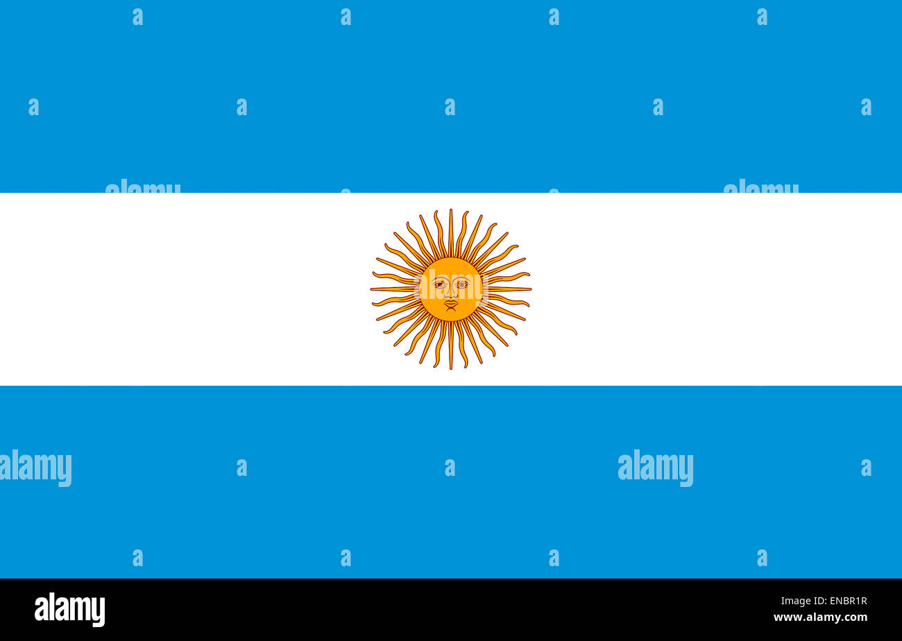 National flag of the Argentine Republic. Stock Photo