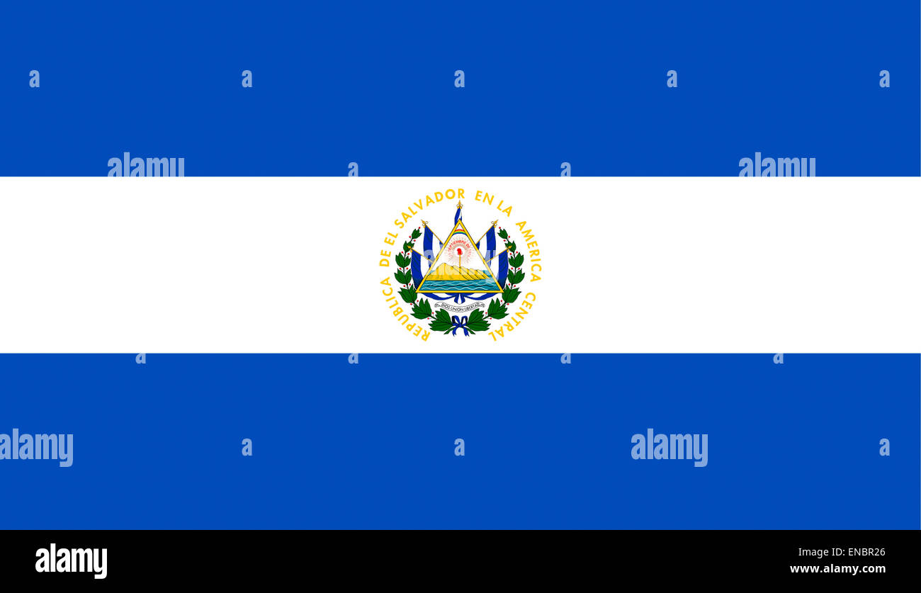 National flag of El Salvador. Stock Photo