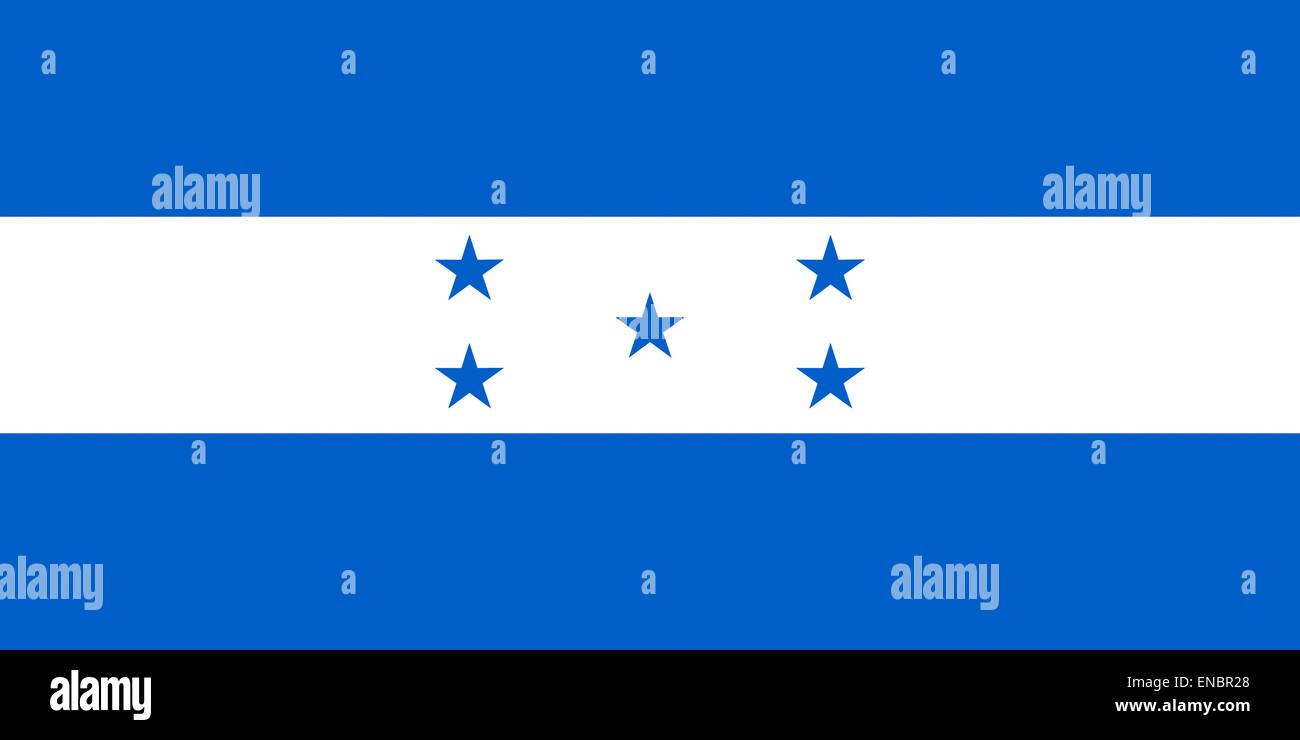 National flag of the Republic of Honduras. Stock Photo
