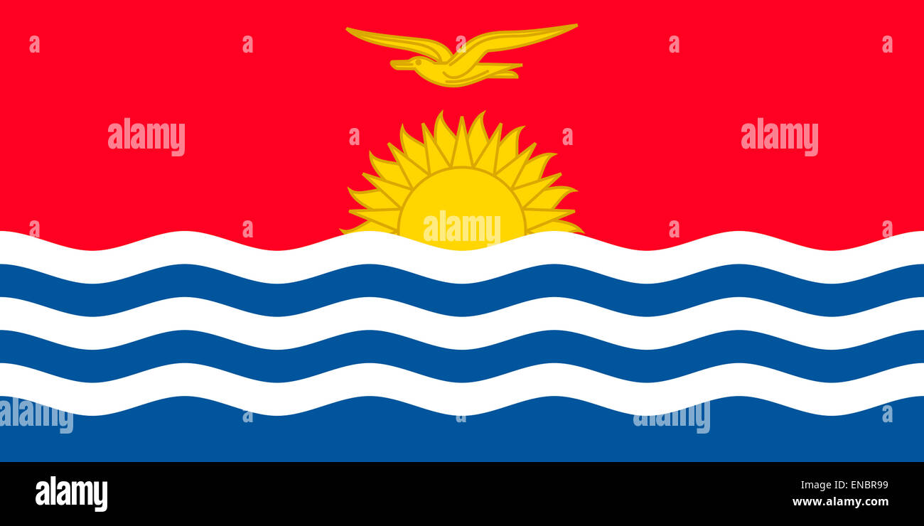 Flag of the Republic of Kiribati. Stock Photo