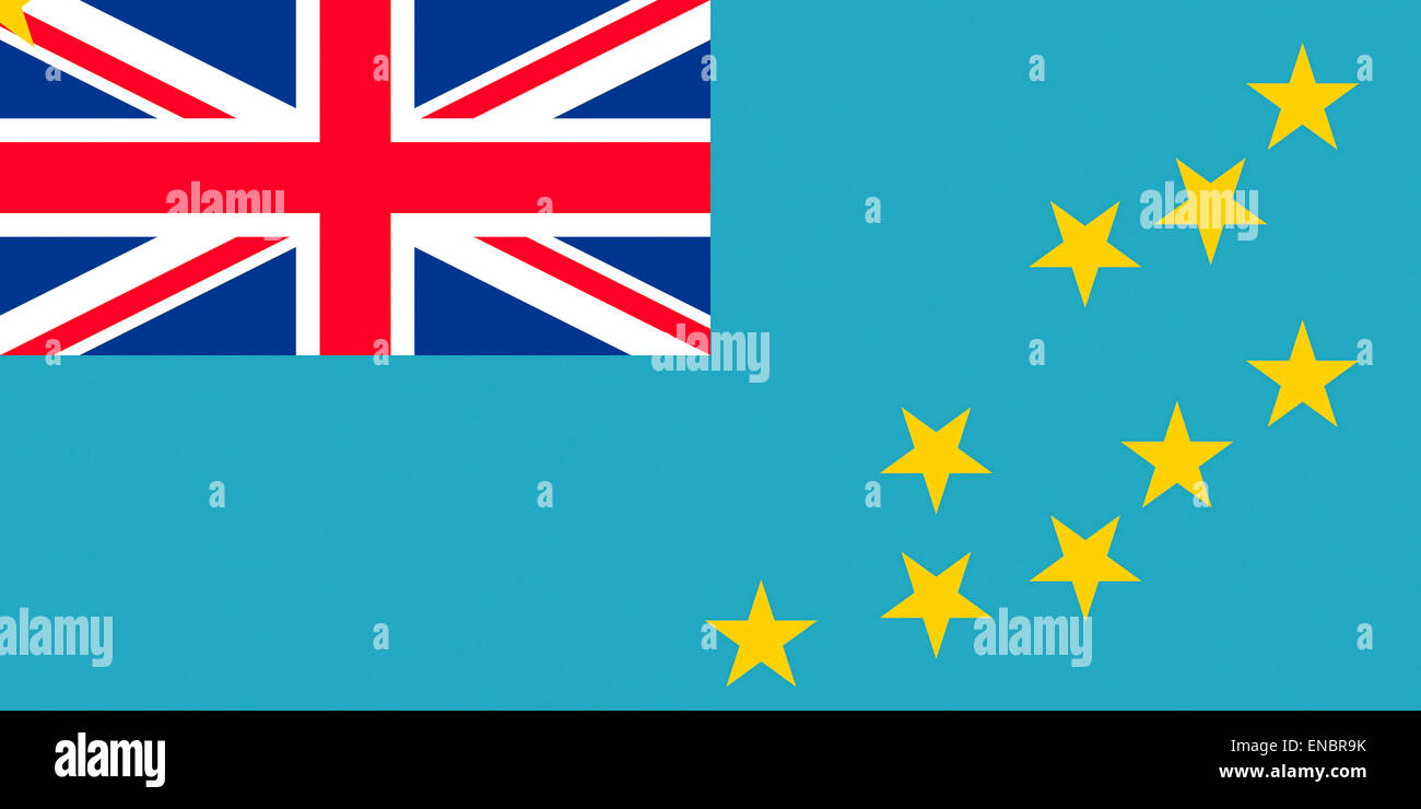 Flag of Tuvalu - Commonwealth of Nations. Stock Photo