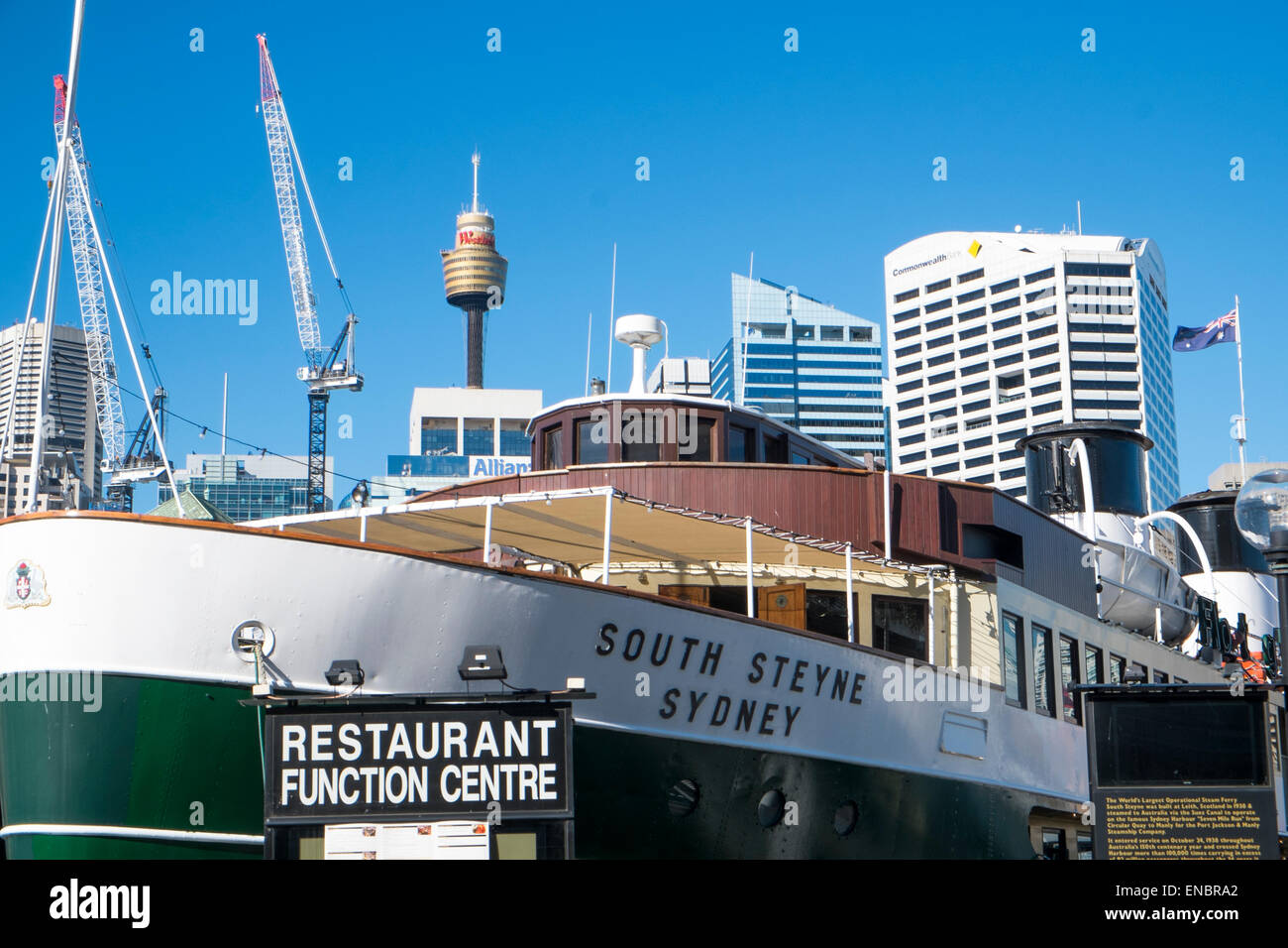 south steyne, formerly a manly ferry boat, now a restaurant in Darling harbour,sydney,australia Stock Photo