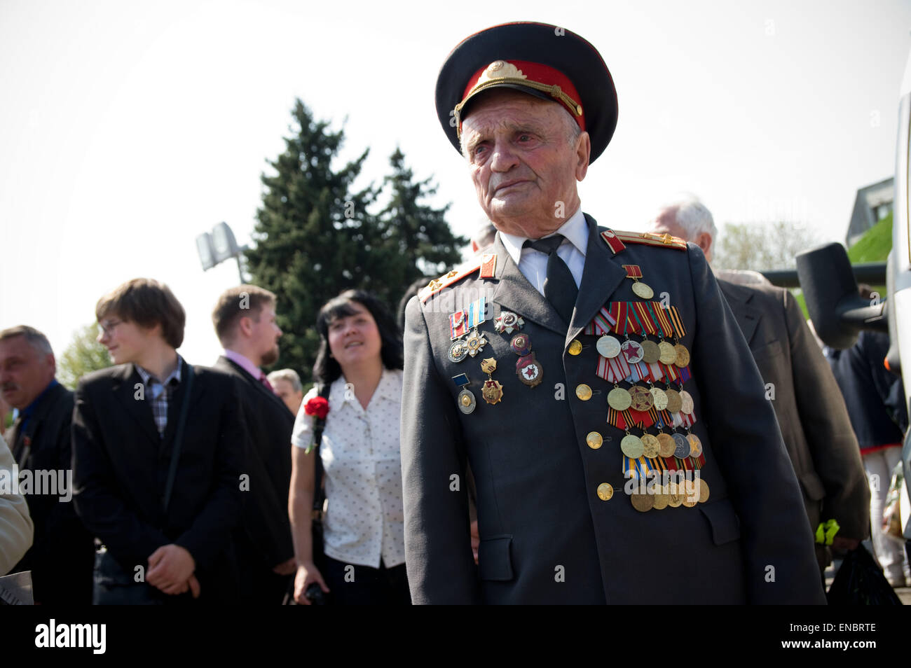 Kiev, Ukraine. 01st May, 2015. A world war 2 veteran seen at the labor ...