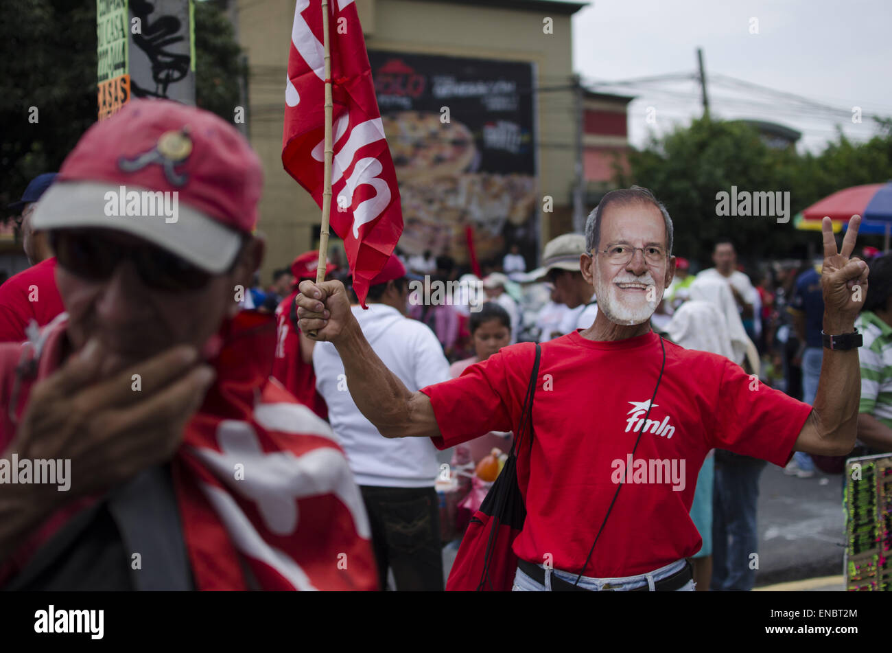 San Salvador, San Salvador, El Salvador. 1st May, 2015. A demonstrator
