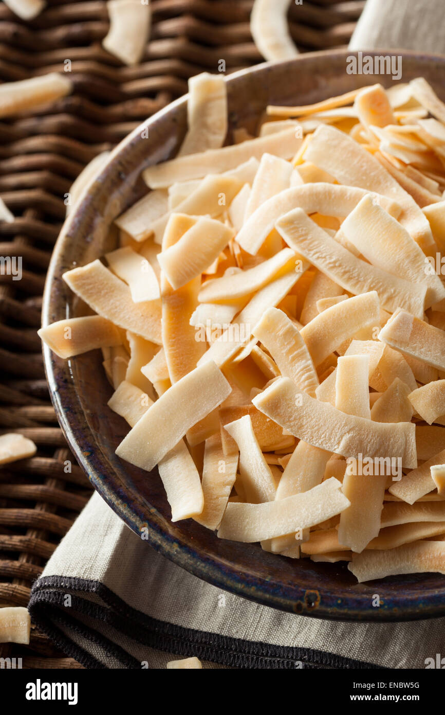 Organic Roasted Coconut Chips with Sugar and Salt Stock Photo Alamy