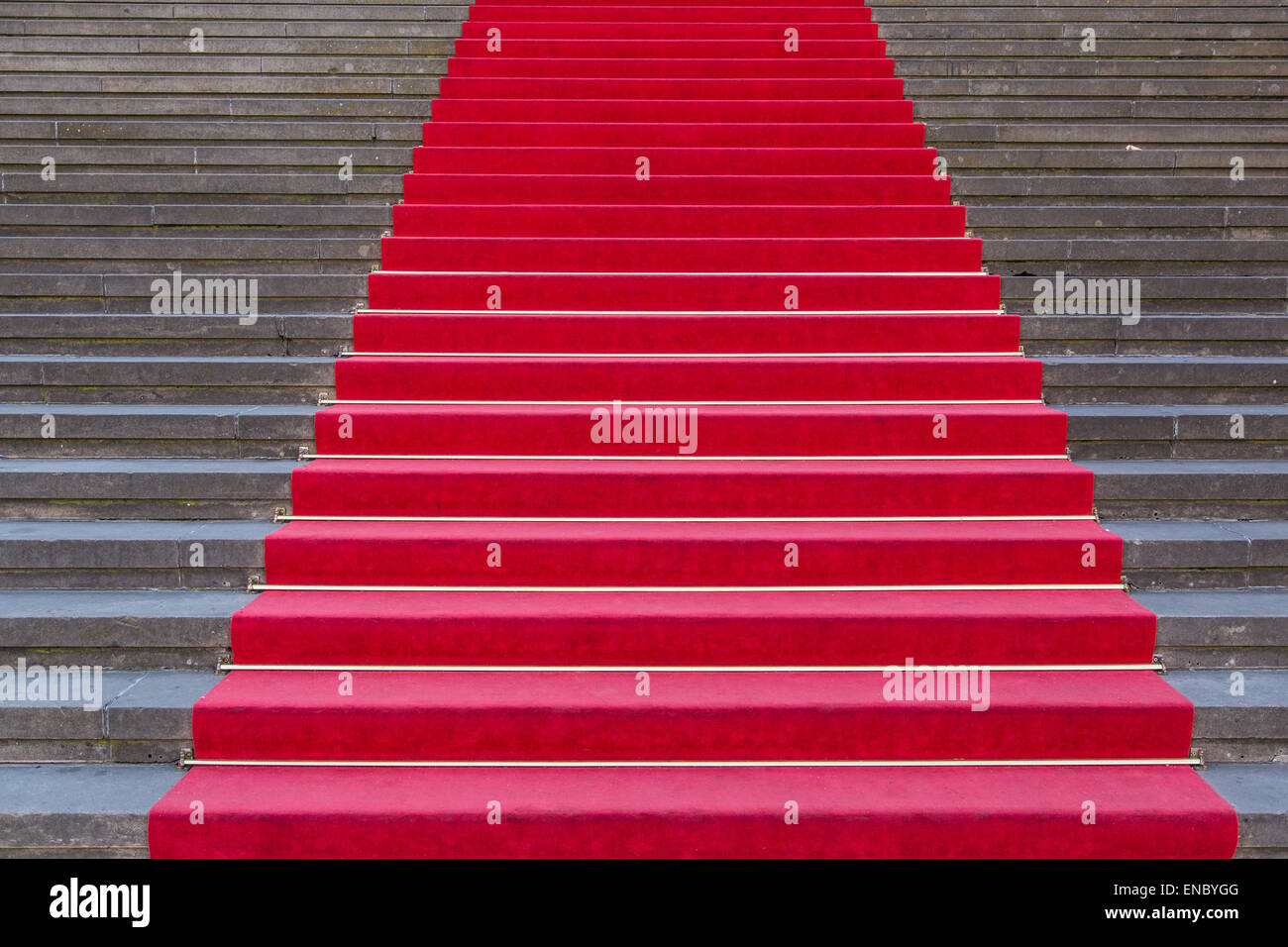 Stairs with a red carpet, Berlin, concert hall at the Gendarmenmarkt, spuare, Stock Photo