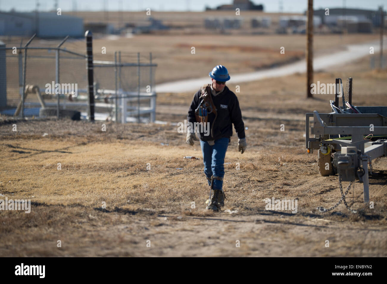 electrical utility lines for Tri-County Electric Coop TCEC Stock Photo ...