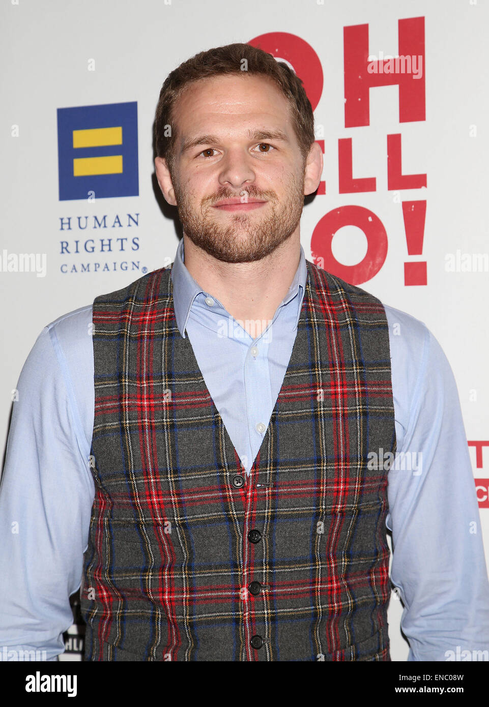 David Mixner's 'Oh Hell No!' event to benefit The Point Foundation, held at New World Stages - Arrivals.  Featuring: Hudson Tyler Where: New York, New York, United States When: 28 Oct 2014 Stock Photo