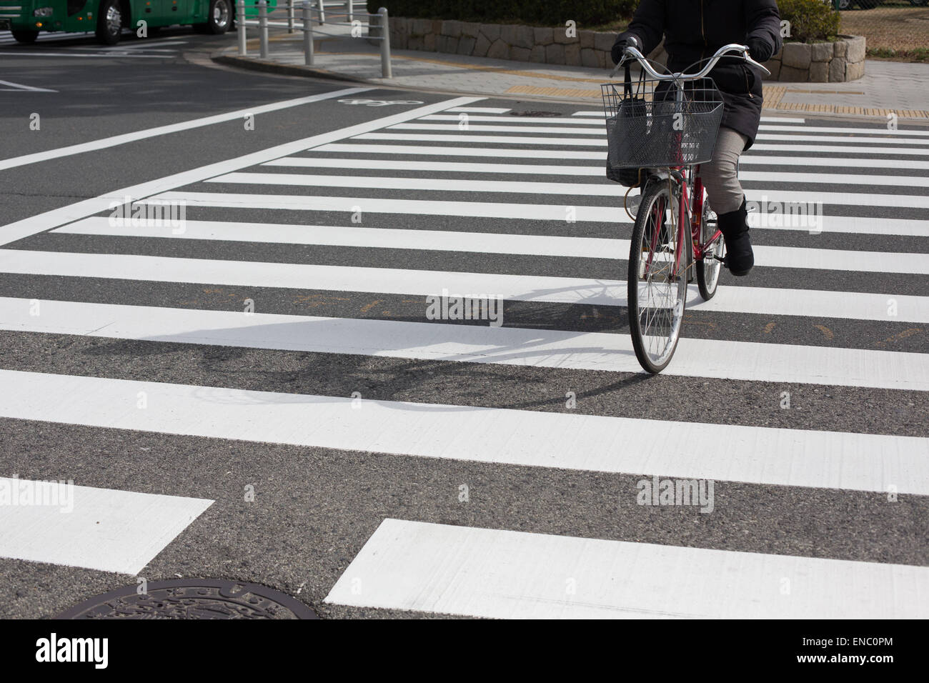 Osaka japan pedestrian crossing city hi-res stock