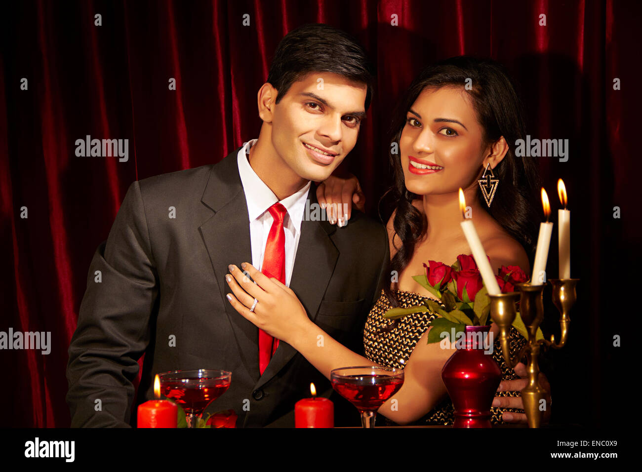2 indian business Couple Hotel Romance Stock Photo