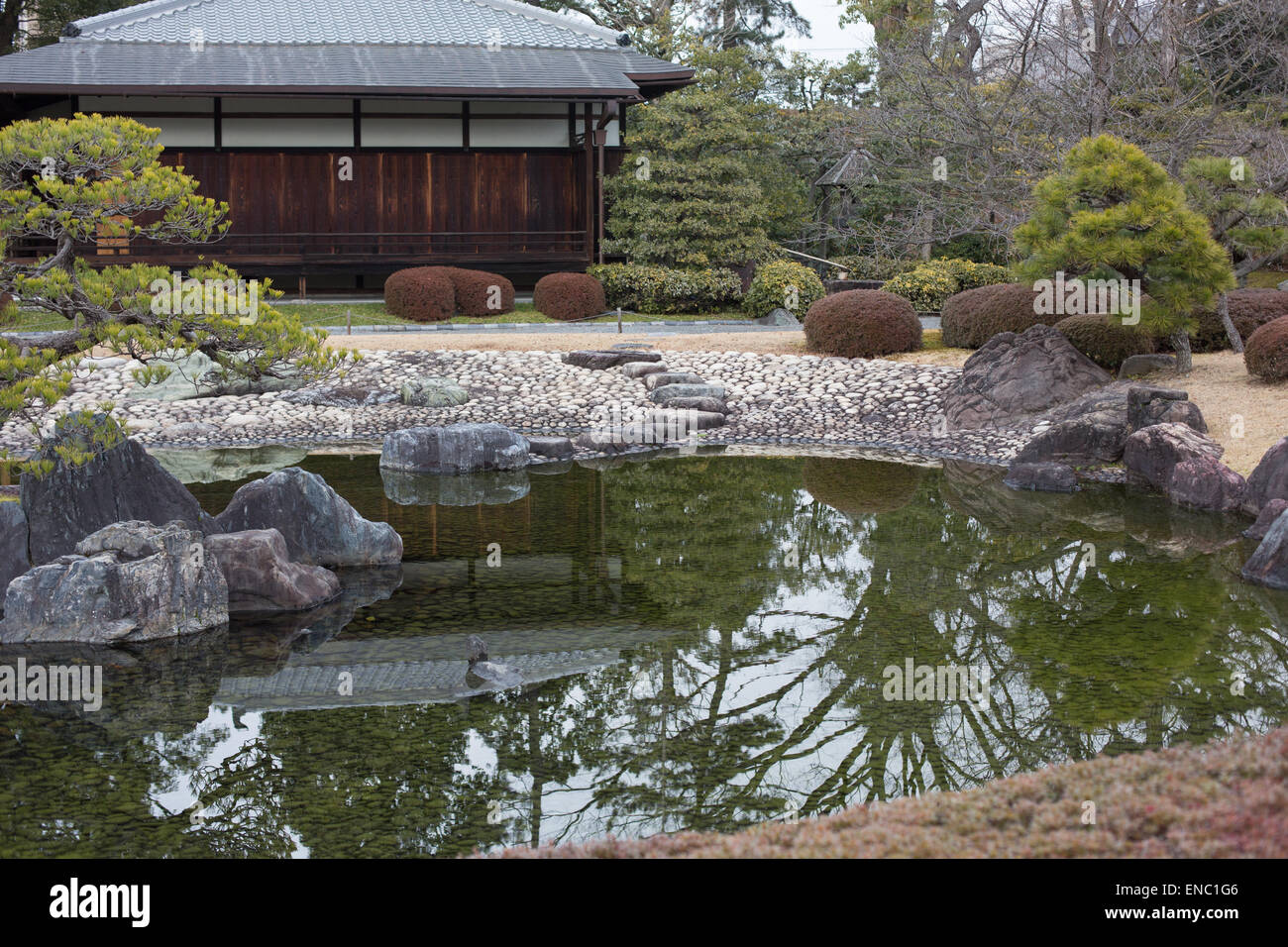 Ninomaru Garden at Nijo Castle, Kyoto, Japan. Stock Photo