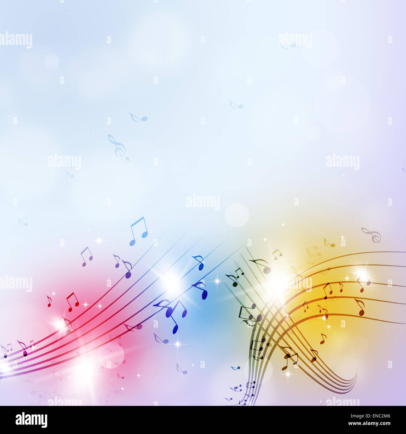 party music notes multicolor background for bla-bla events Stock Photo