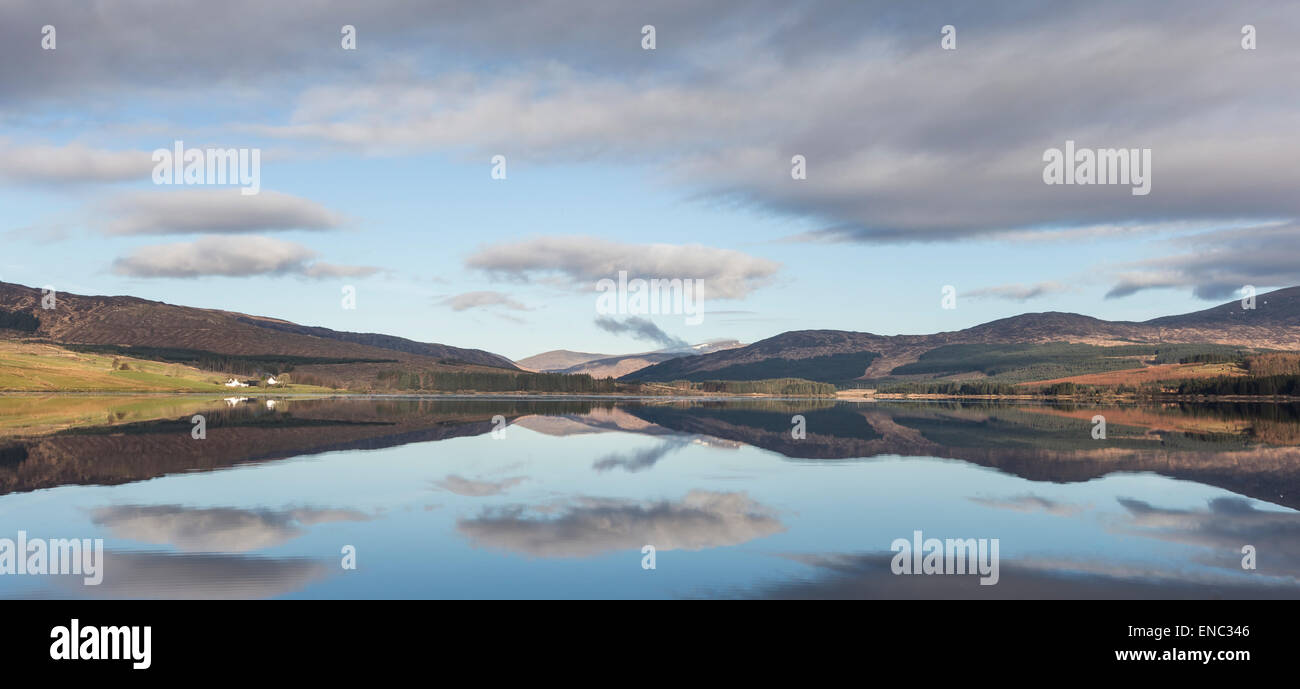 Clatteringshaws Loch in the  Galloway Forest Park in Scotland. Stock Photo