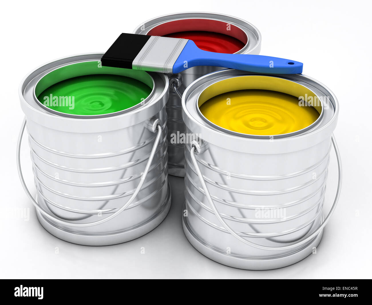 Multi color paint containers Stock Photo - Alamy