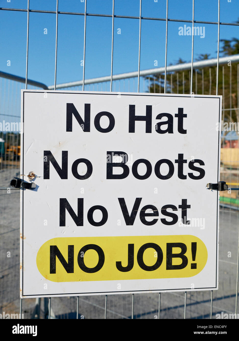 No Job warning sign on building site UK Stock Photo