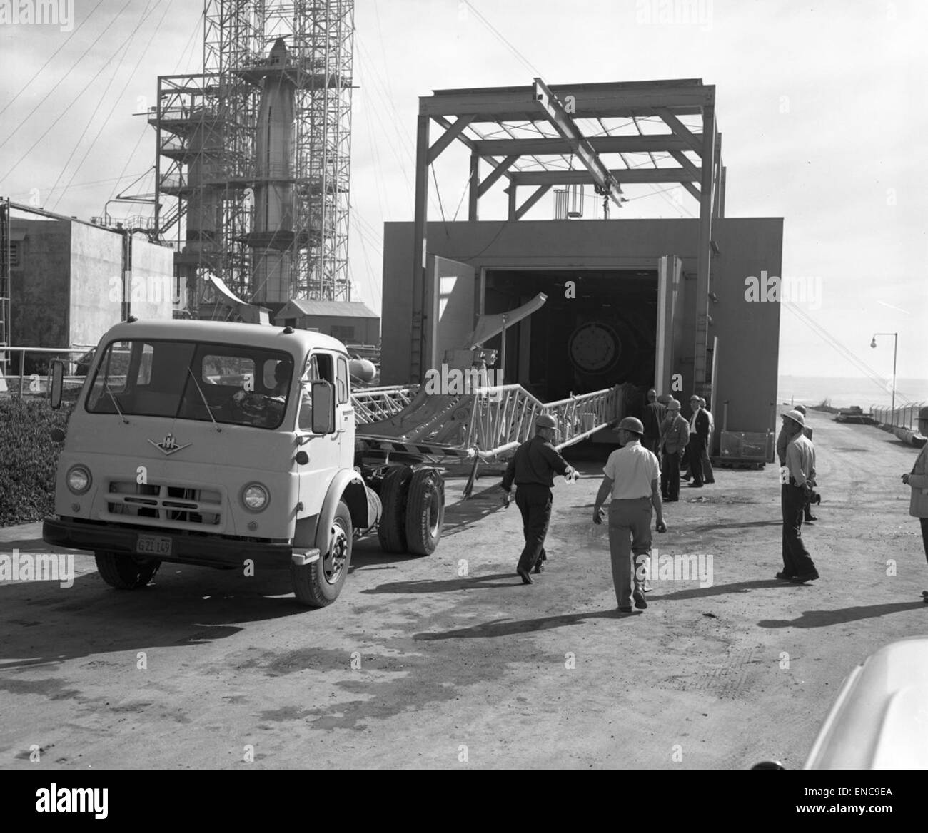 A photograph of an Atlas trailer with the stamp marking 'RJ 2 18 59 ...