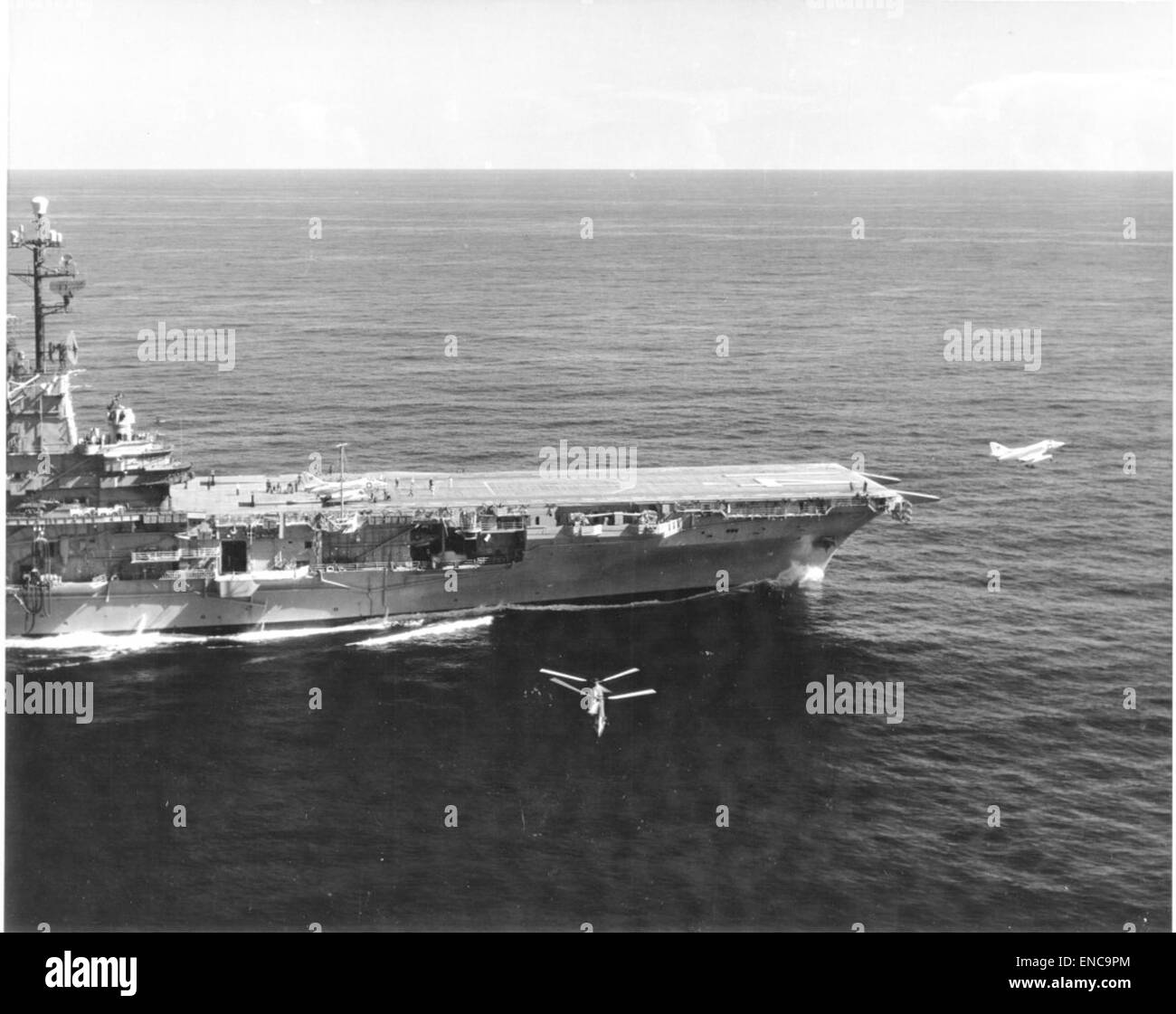 CVA-14  with A4D leaving deck  May 24, 1960 Stock Photo