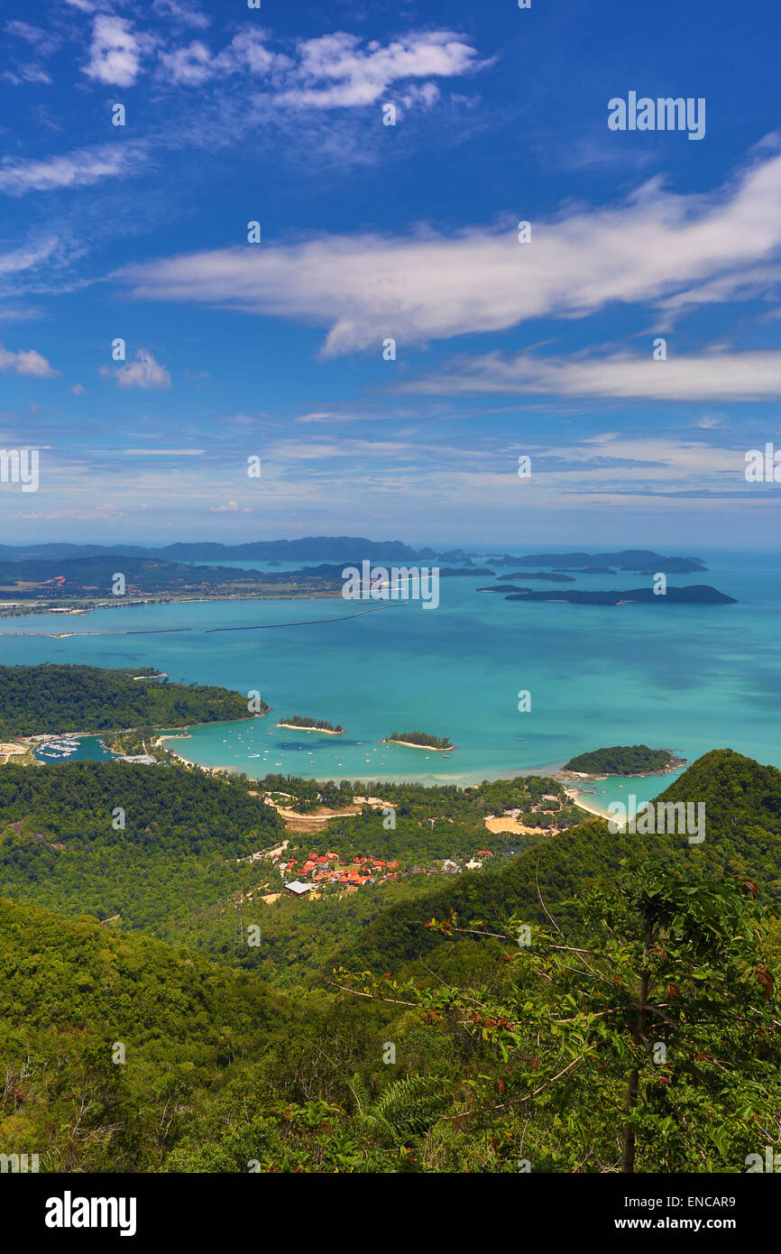 Aerial View Of Langkawi Looking Towards Pantai Cenang Malaysia Stock