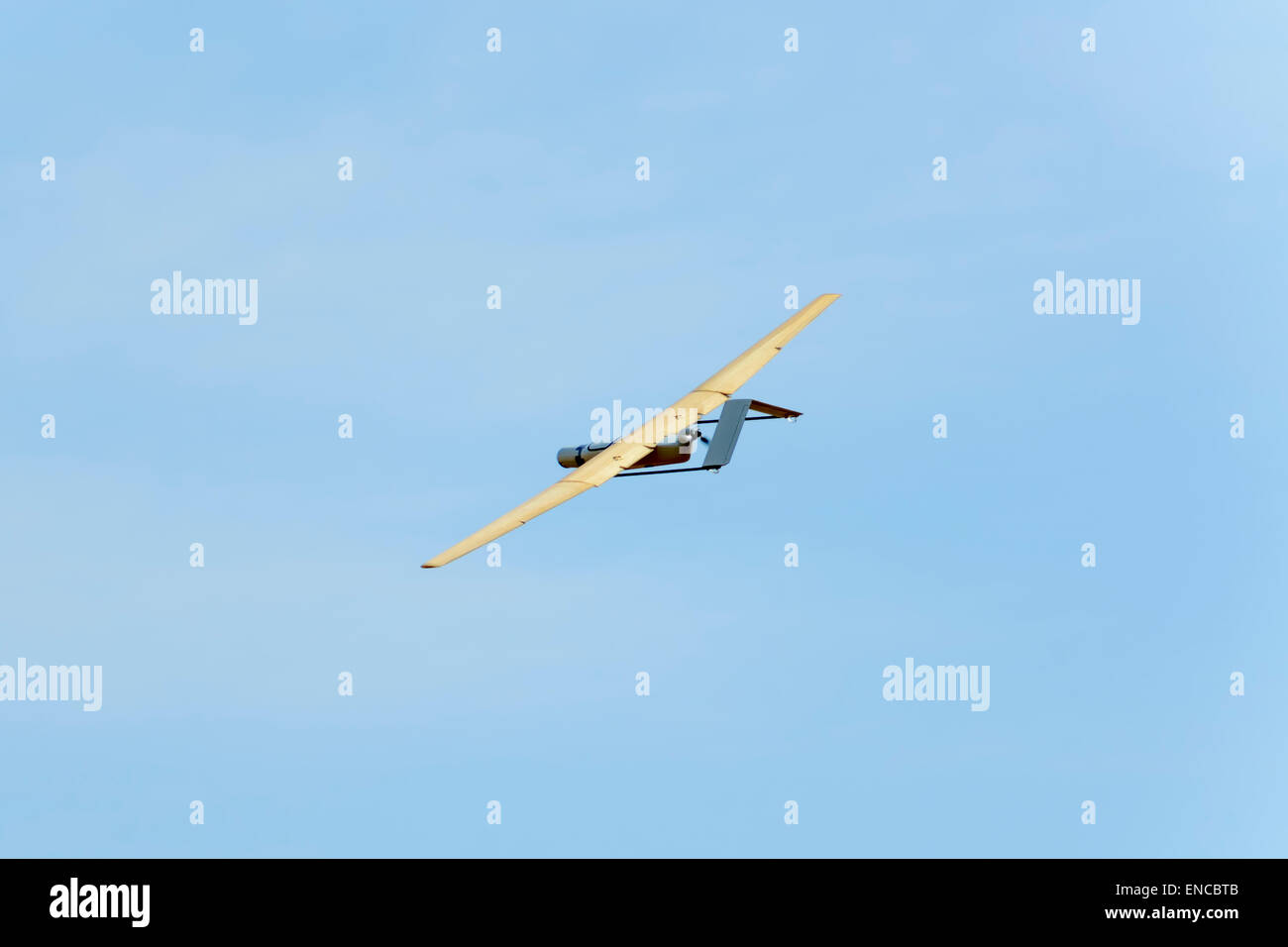 Spanish surveillance drone prototype flying. Stock Photo
