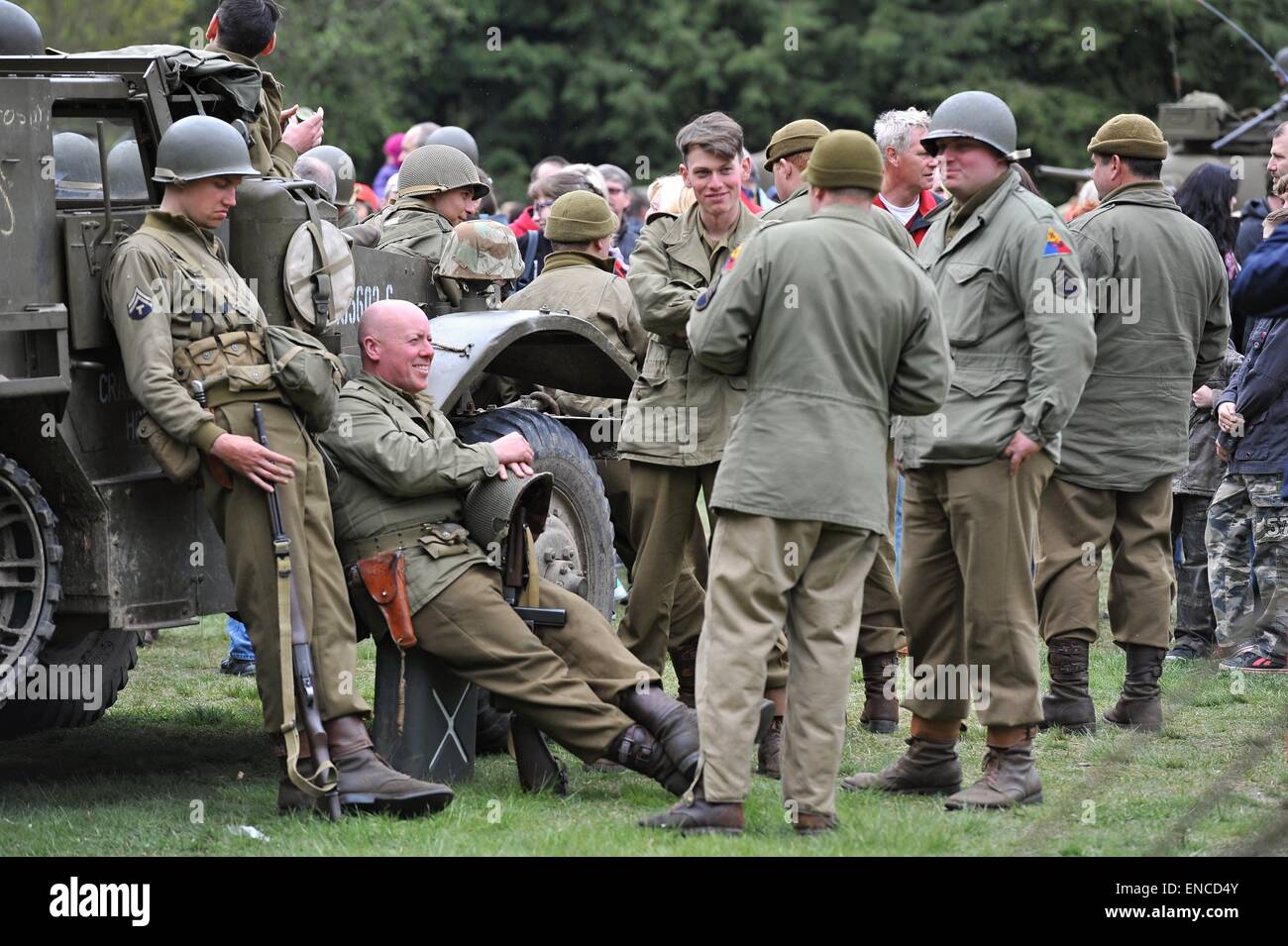 Pilsen, Czech Republic. 1st May, 2015. World War II re-enactor dressed ...