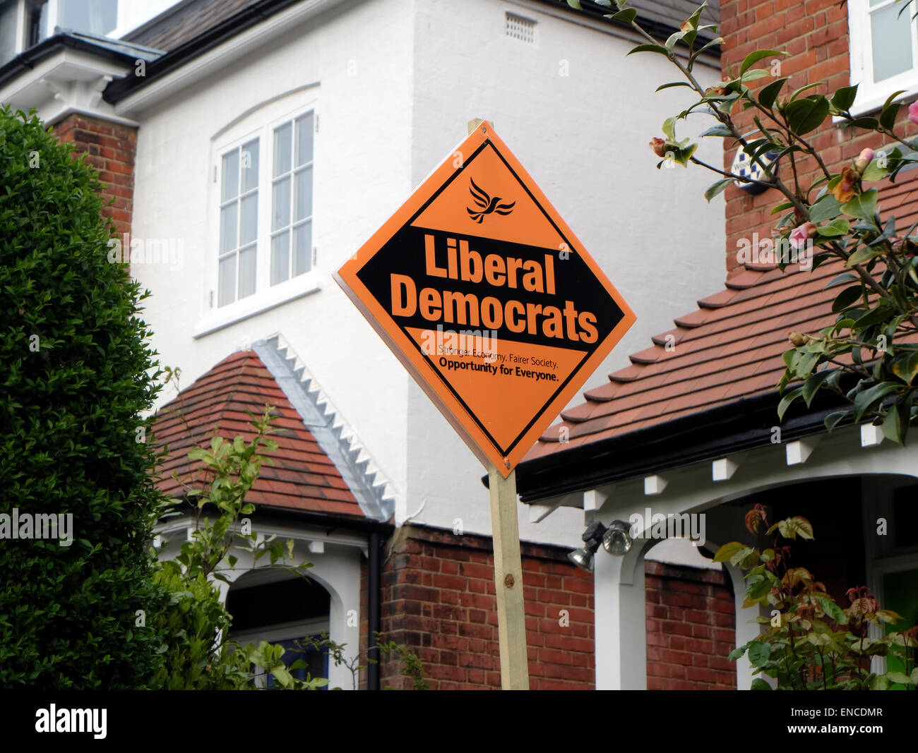 Liberal Democrats Board outside a house in Muswell Hill London Stock Photo