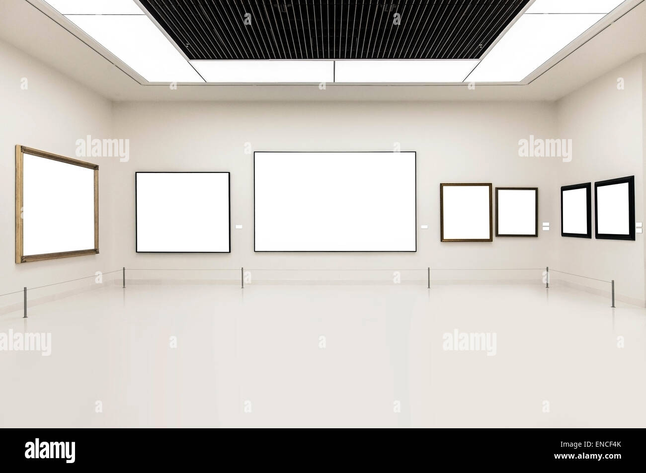 Empty frames in gallery room Stock Photo Alamy