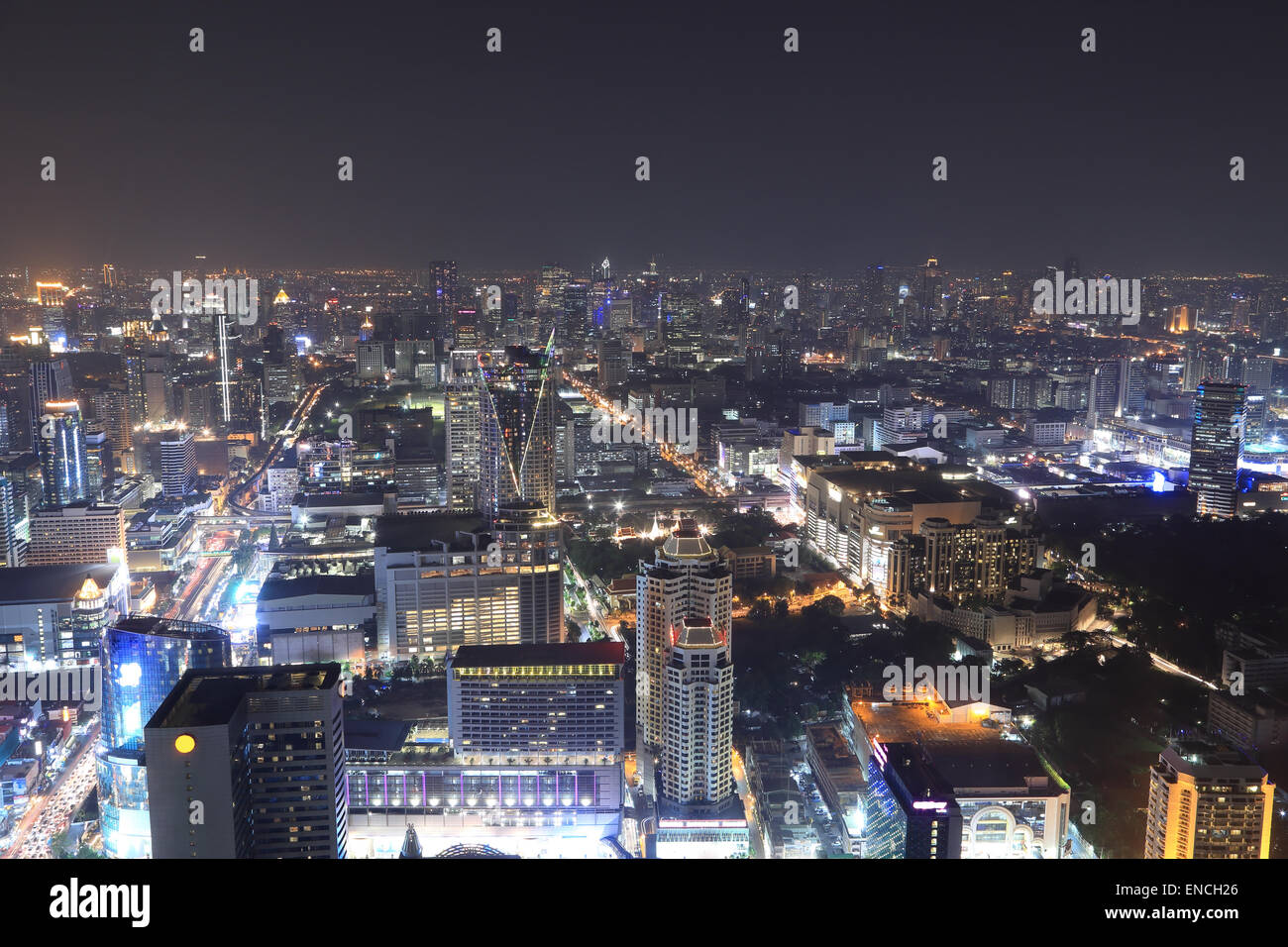 Bangkok city top view at night, Thailand Stock Photo - Alamy