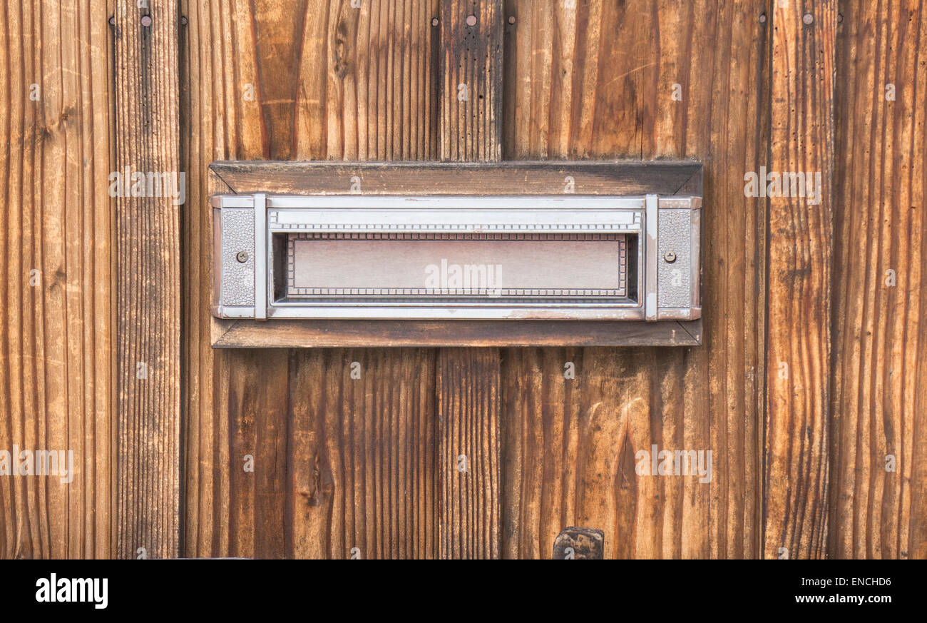 mailbox on wood wall background Stock Photo - Alamy