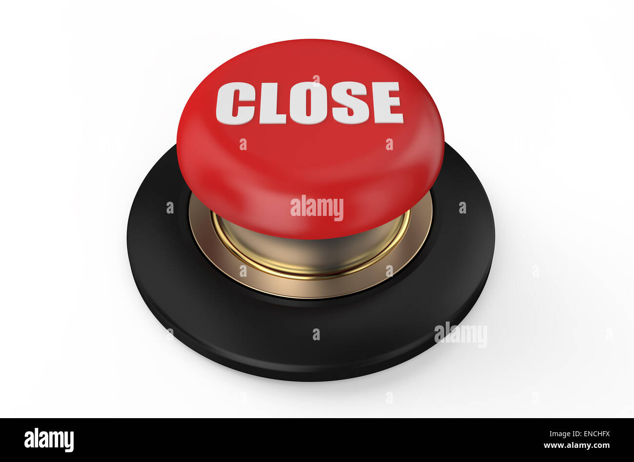 close red button isolated on white background Stock Photo - Alamy